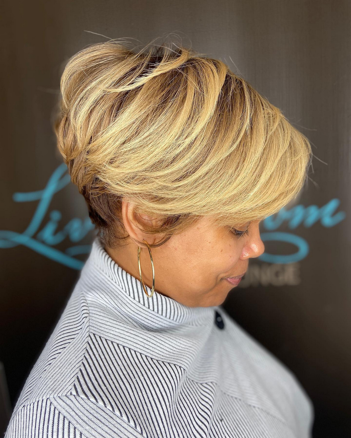Voluminous Long Pixie With Layers And Highlights