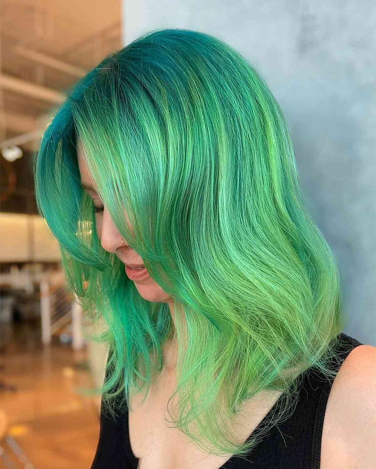 Vivid Blue and Green Ombre