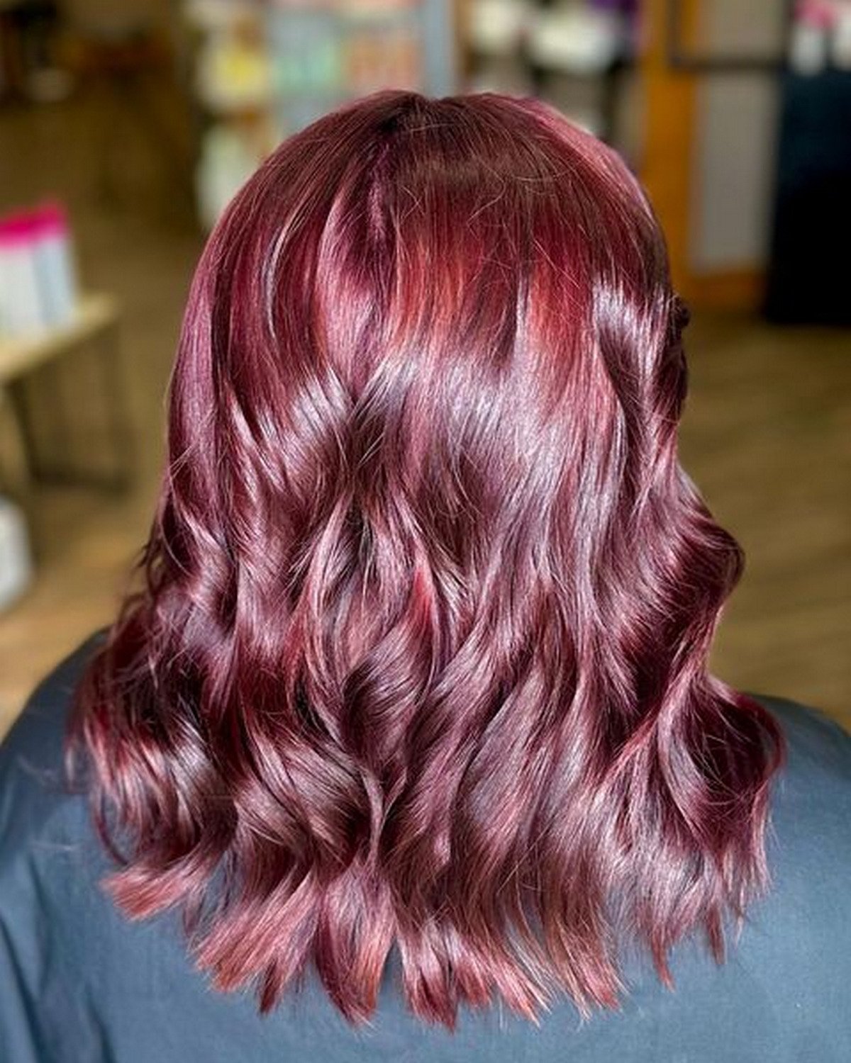 Mahogany Vibrant, Shiny Waves Of Hair