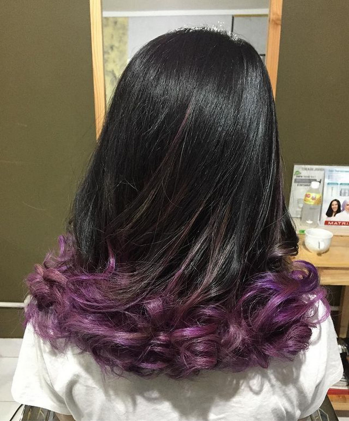 Purple Ombre On Dark Hair