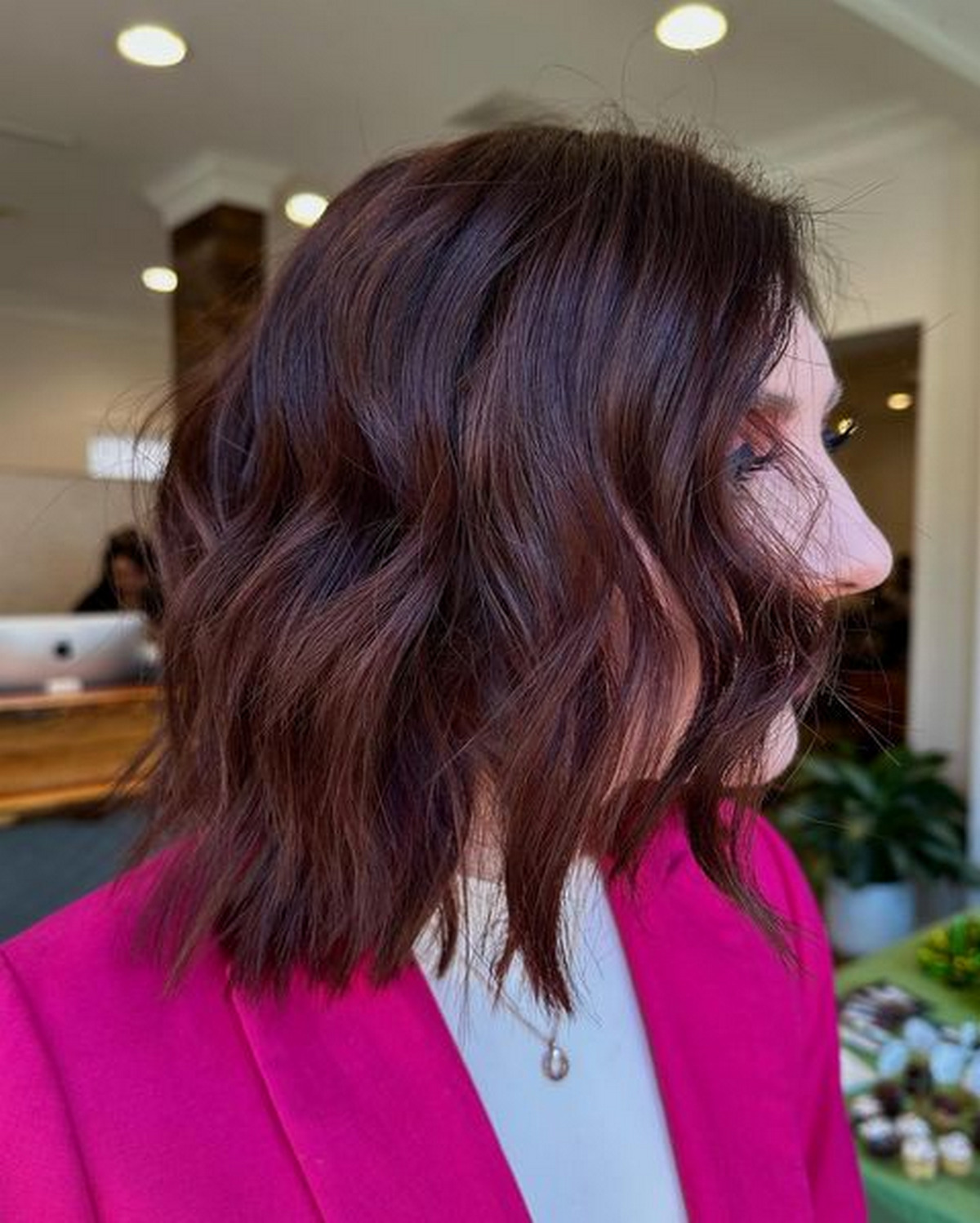 Cinnamon Red Waves Short Hair