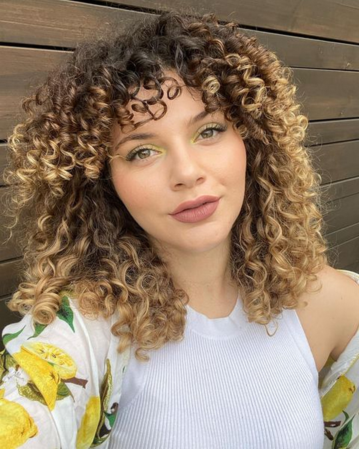 Curly Curtain Bangs