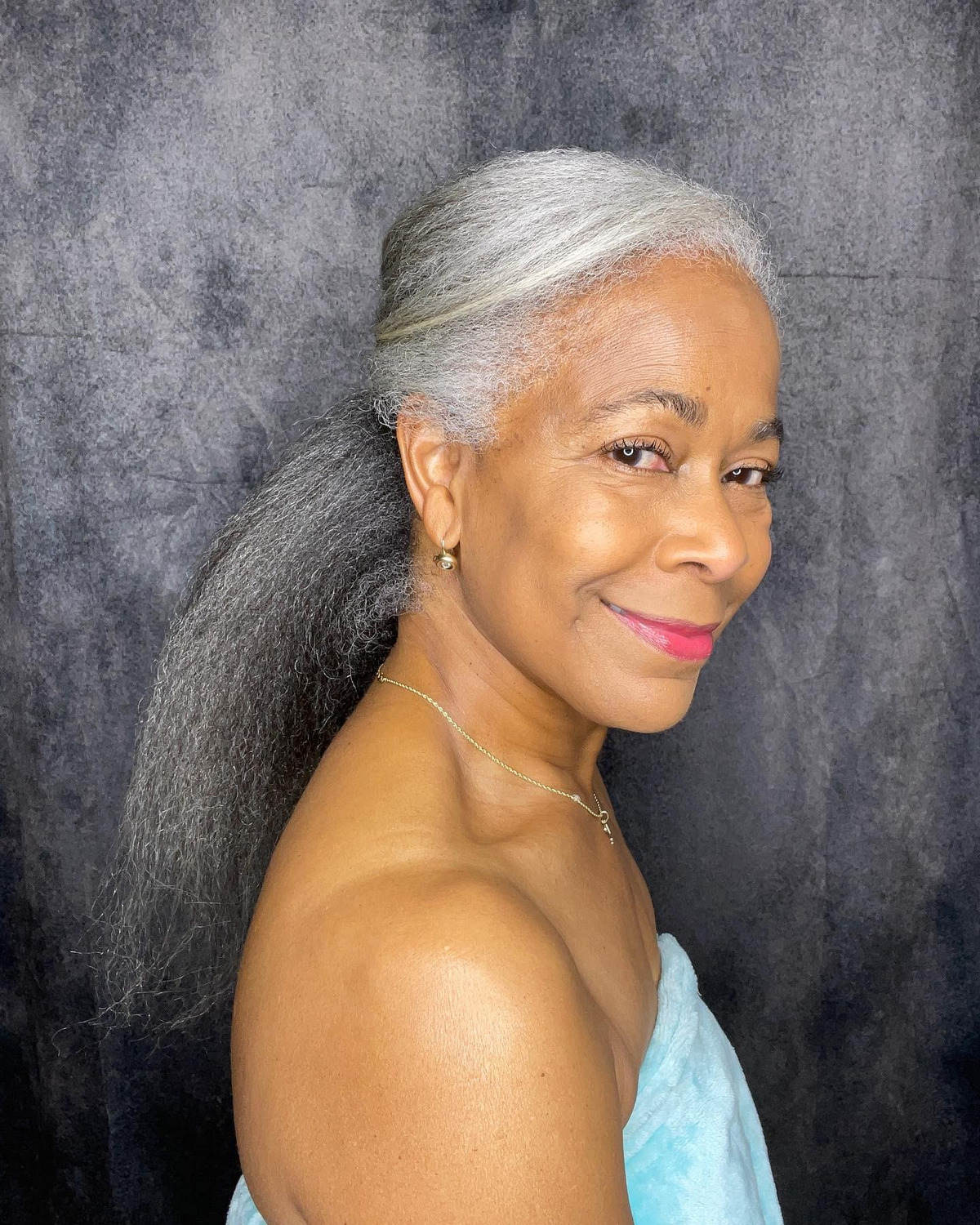 Long Gray Afro Hair