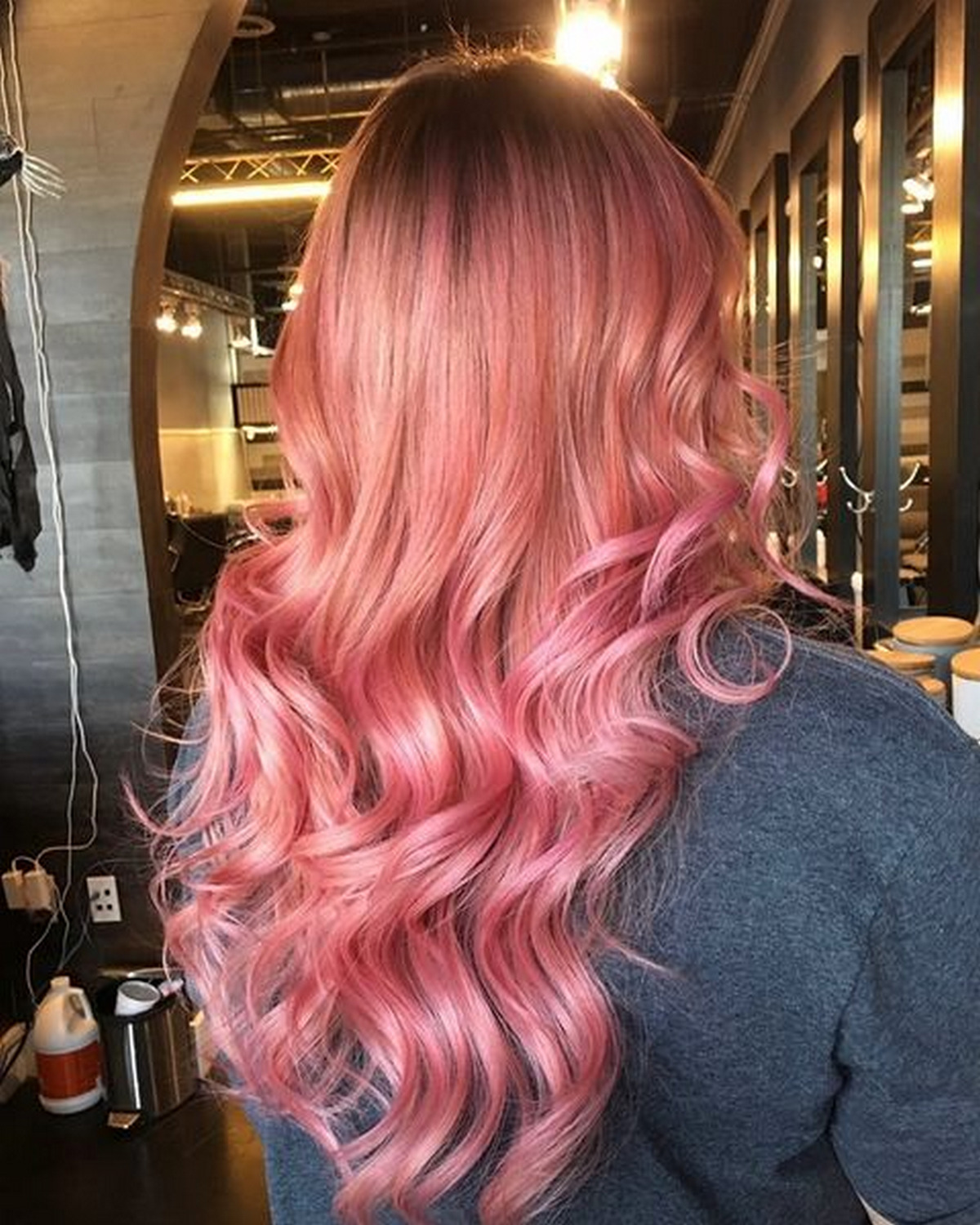 Rose Gold Ombre On Dark Hair