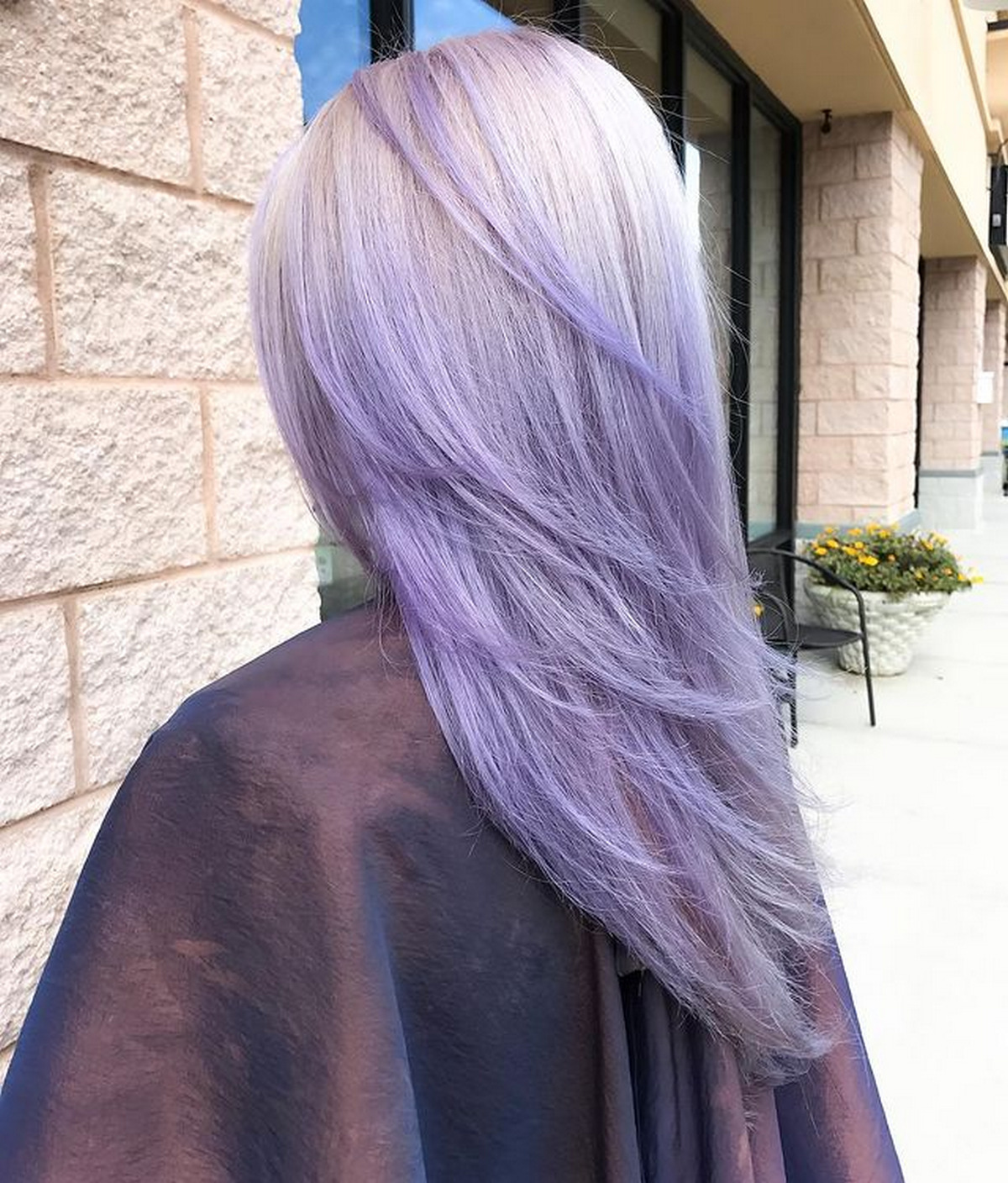 Soft Layered Ombre Purple-Lavender Hair