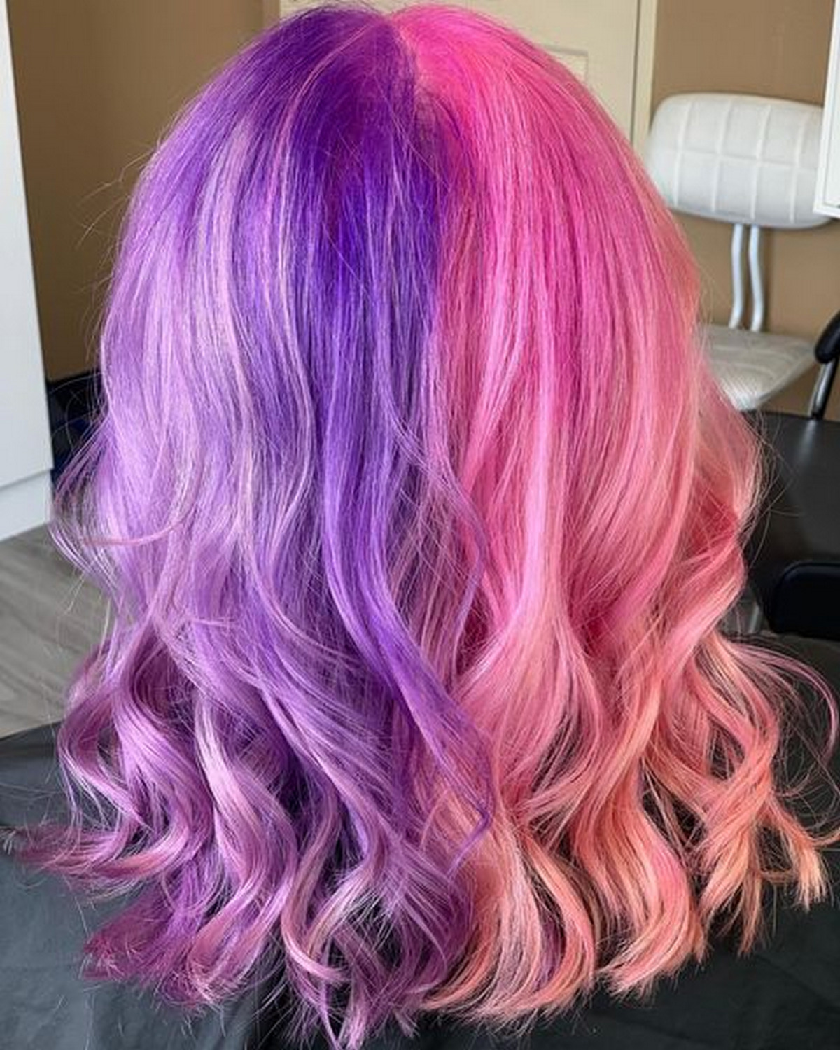 Split Dye E-Girl Purple Hair 