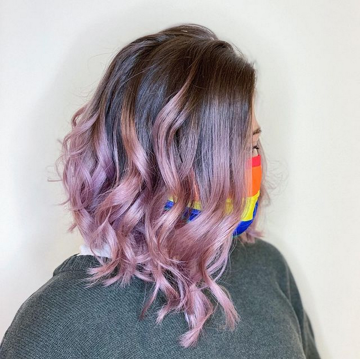 Lavender Ombre On Dark Hair