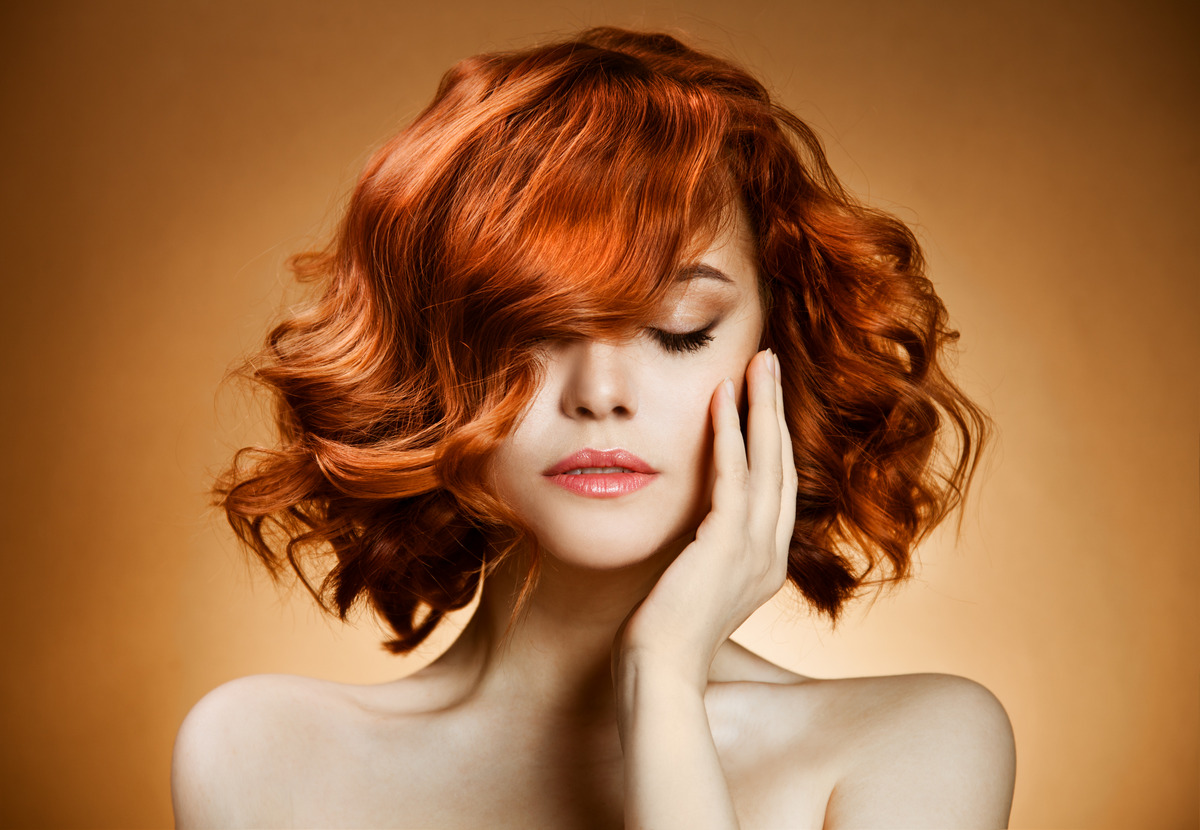 Short and Curly Orange Auburn Brown Hair