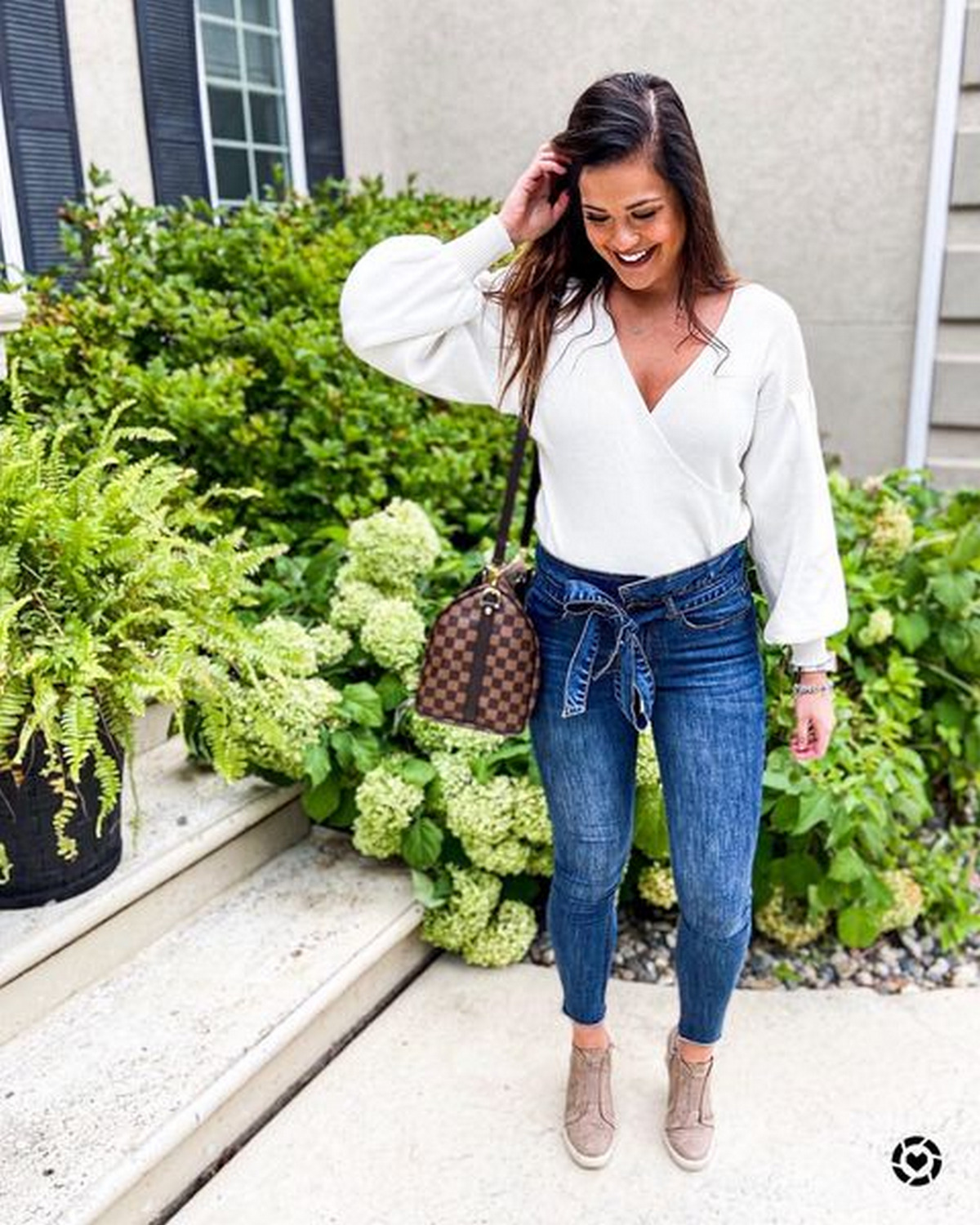 White Blouse and Jeans