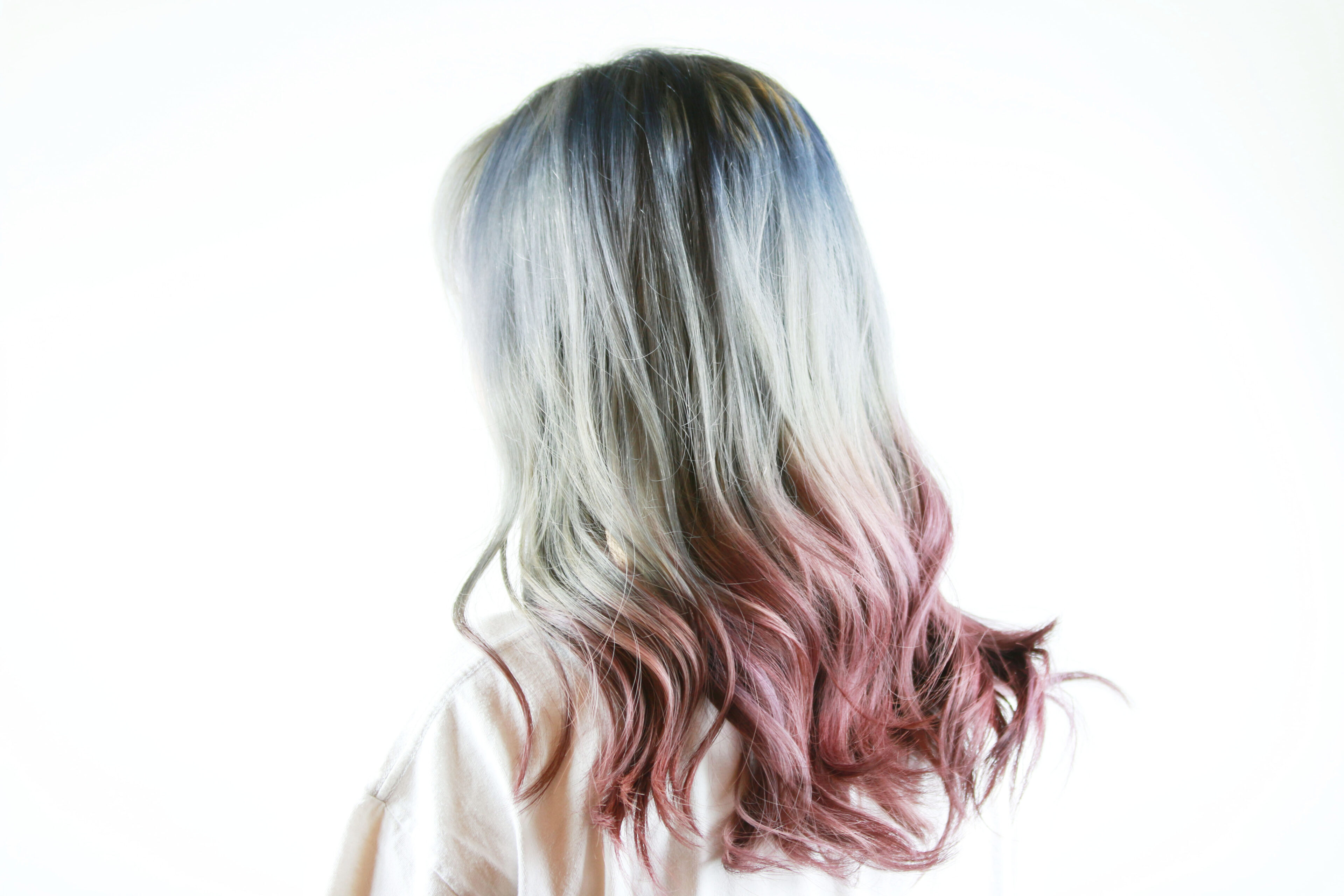 Ash Brown Ombre With Pink Hair