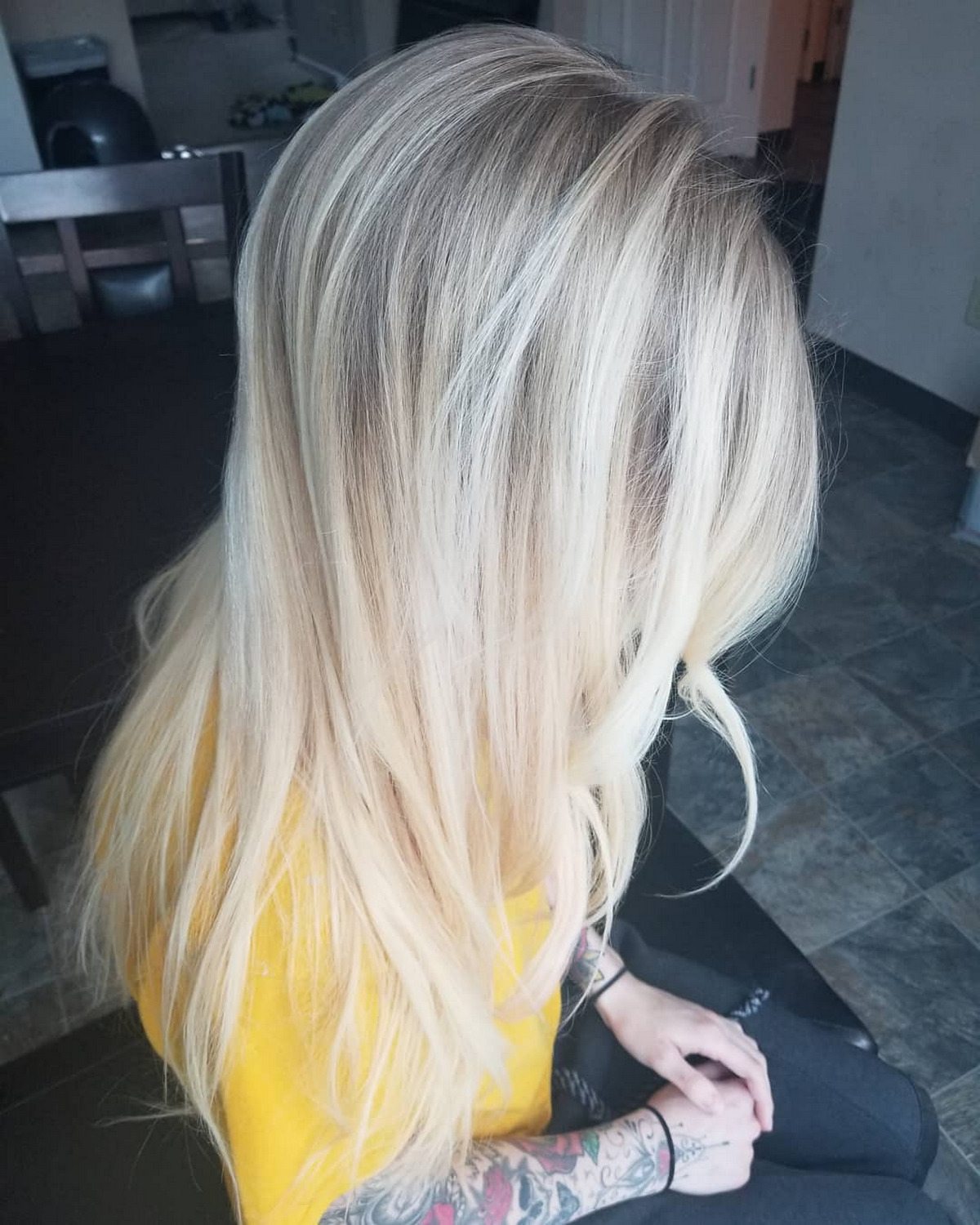 Ash Brown And Platinum Blonde Ombre