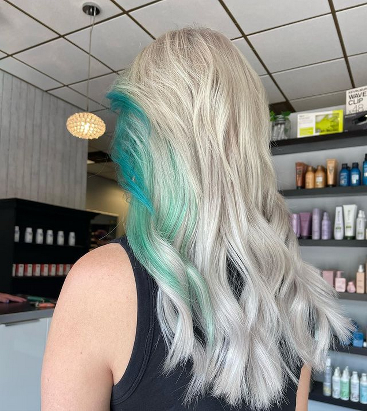 Blonde With A Pop Of Green Color