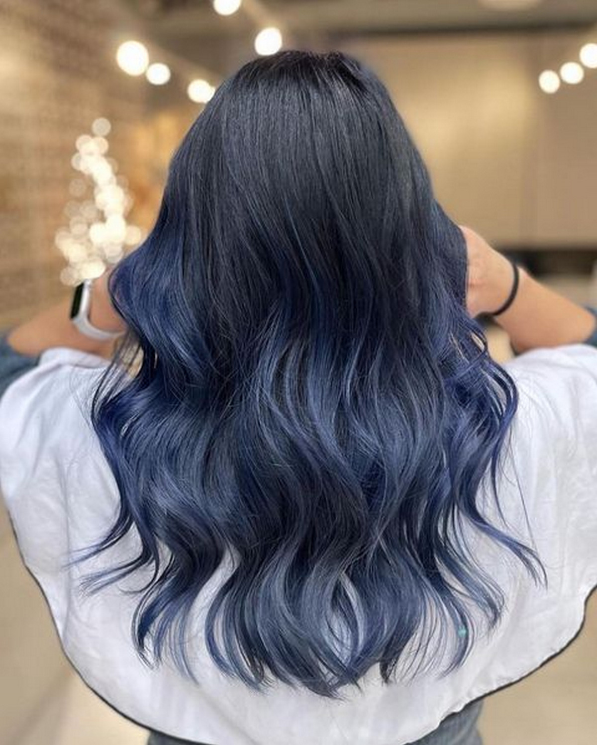 Blue Ombre With Frosted Tips