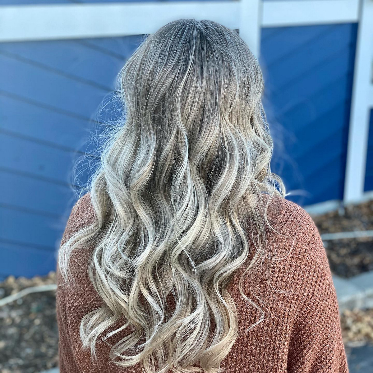 Salt And Pepper Smokey Platinum Blonde Ombre Fade