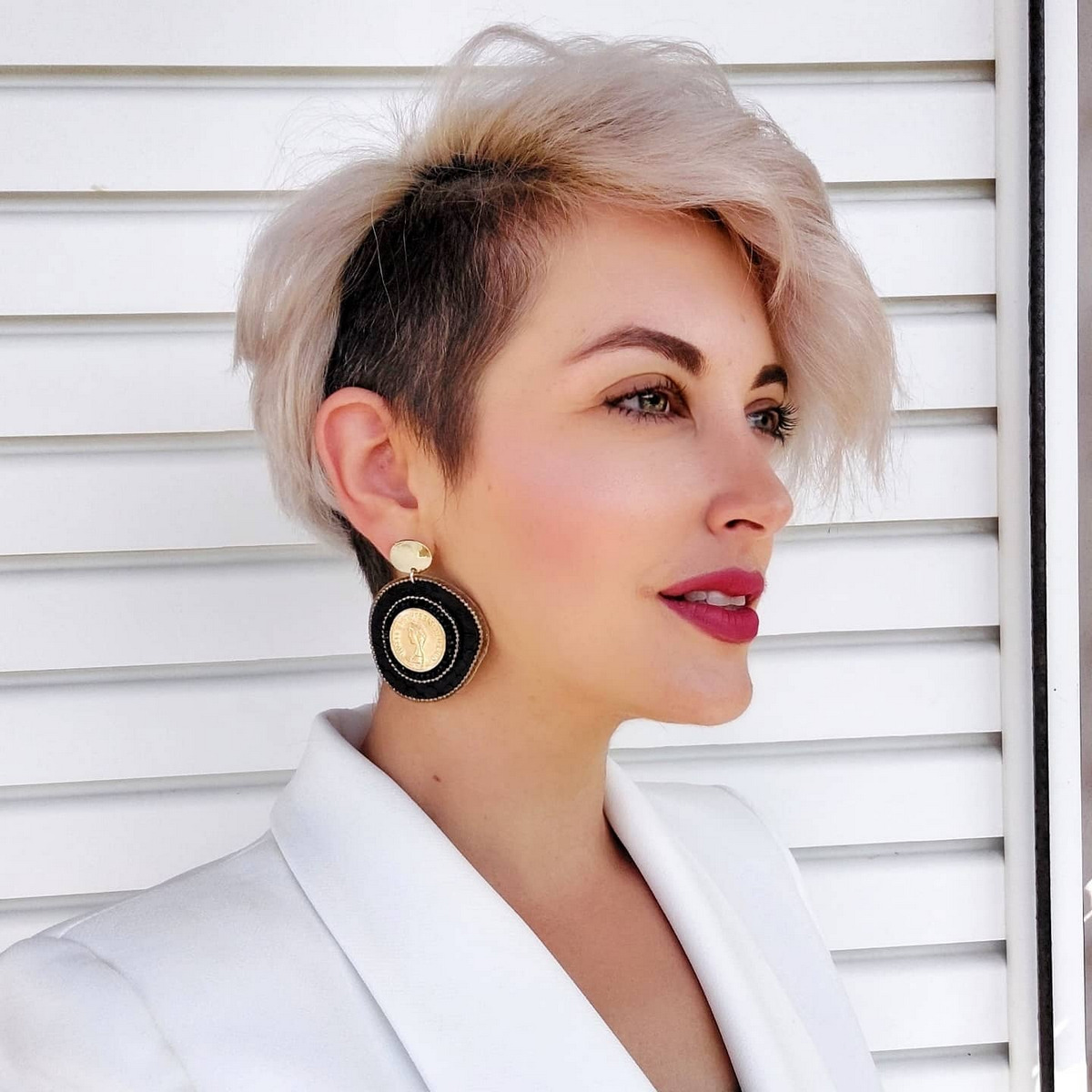 Pixie Undercut with Side Swept Bangs
