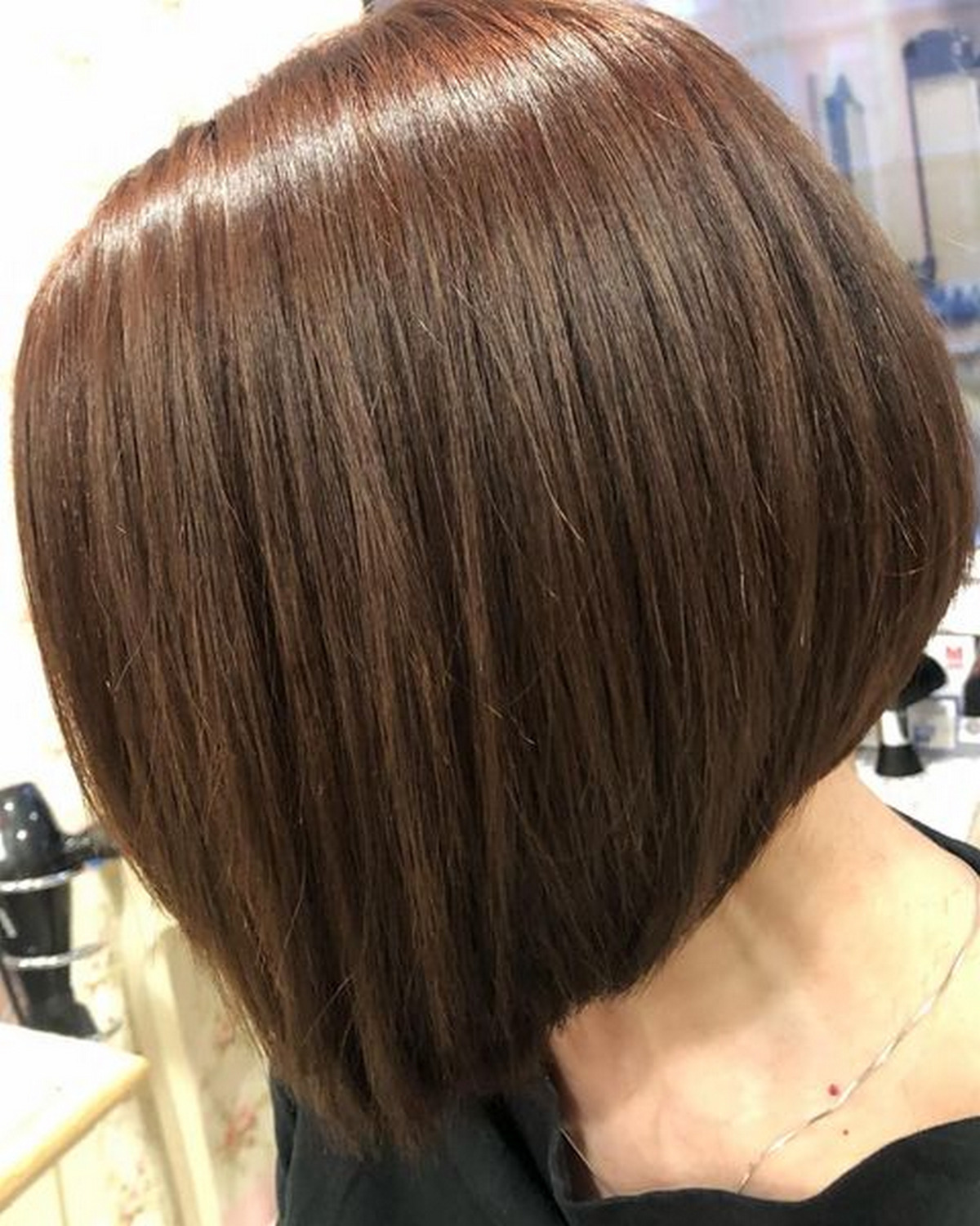 Deep, Sleek Cinnamon Short Hair