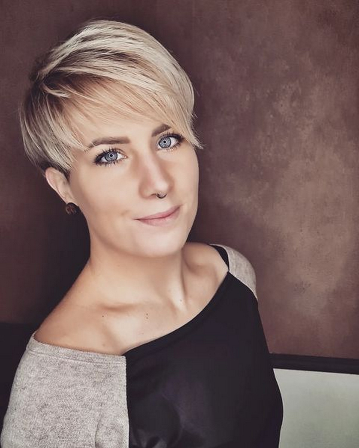 Undercut Stacked Bob With Bangs