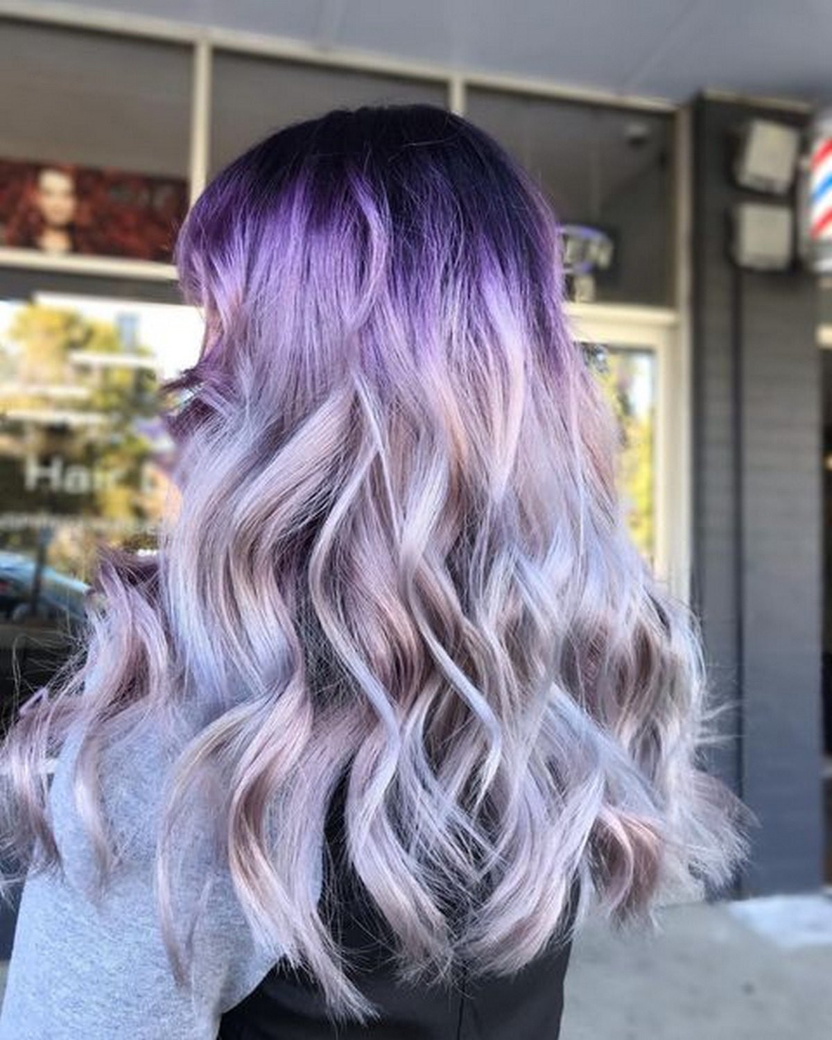 Reverse Purple Ombre Hairstyle