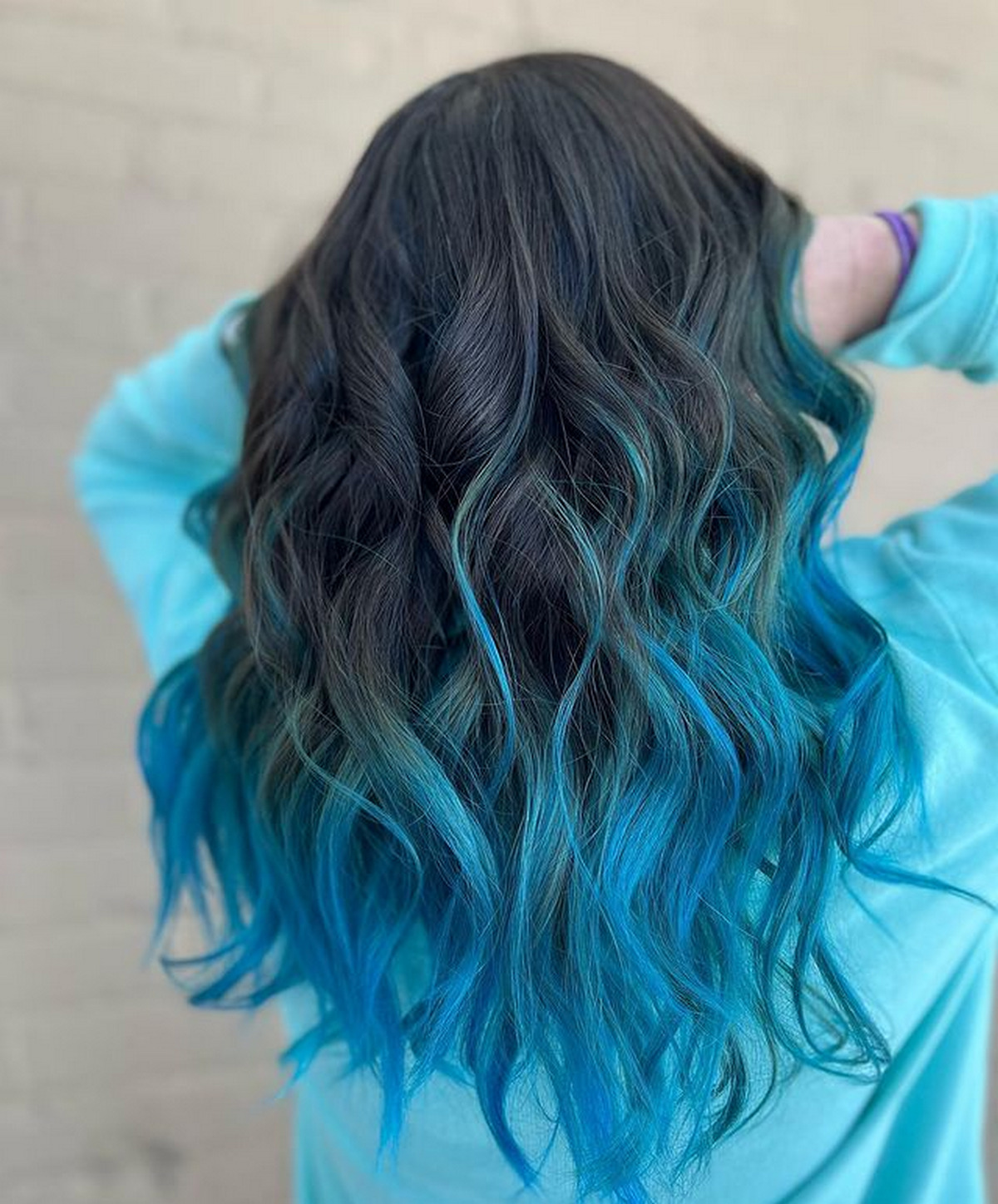 Black And Teal Ombre