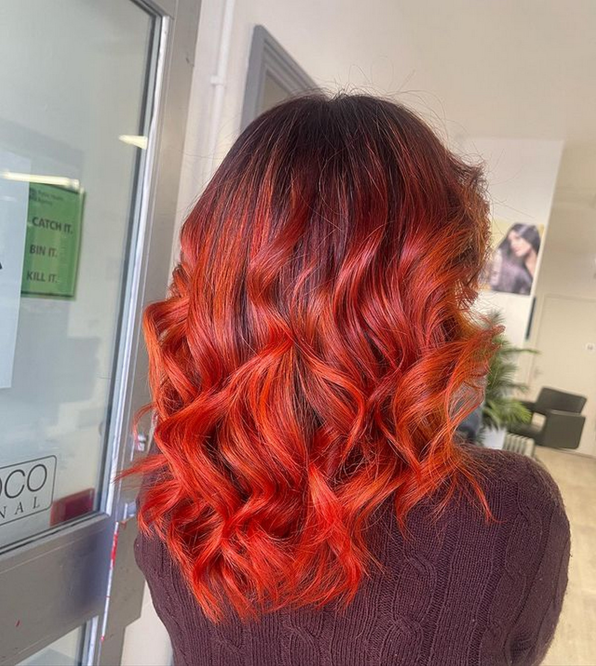 Ombre Orange And Mahogany Hair