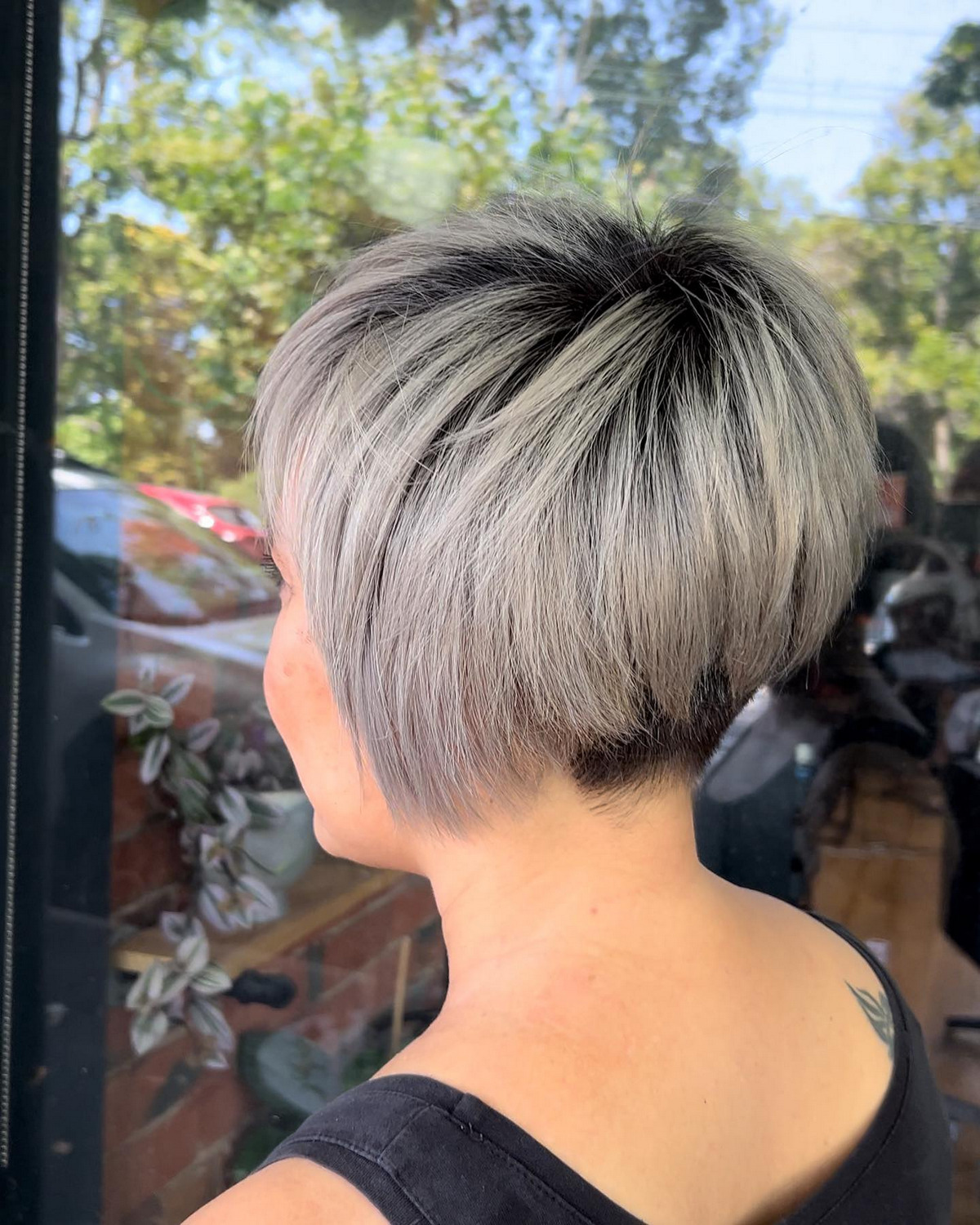 Short And Silver Hairstyle