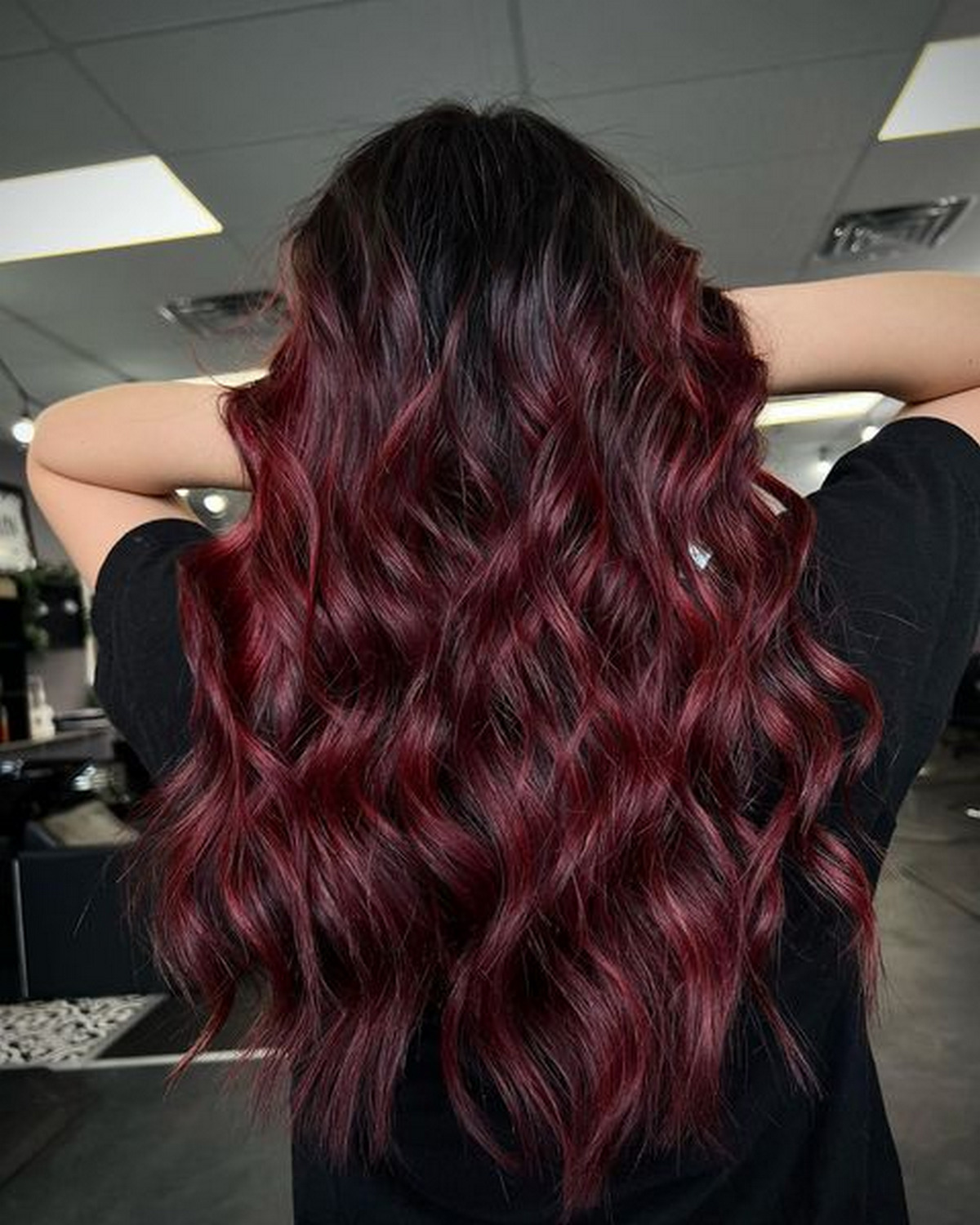 Deep Rich Mahogany Wave Hair