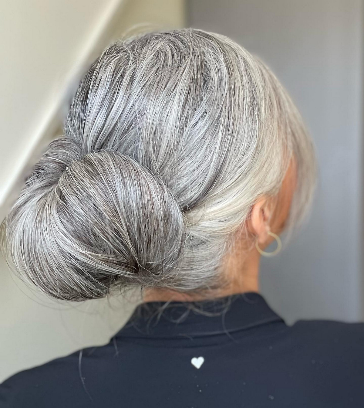 Low Chignon Bun for an Older Lady