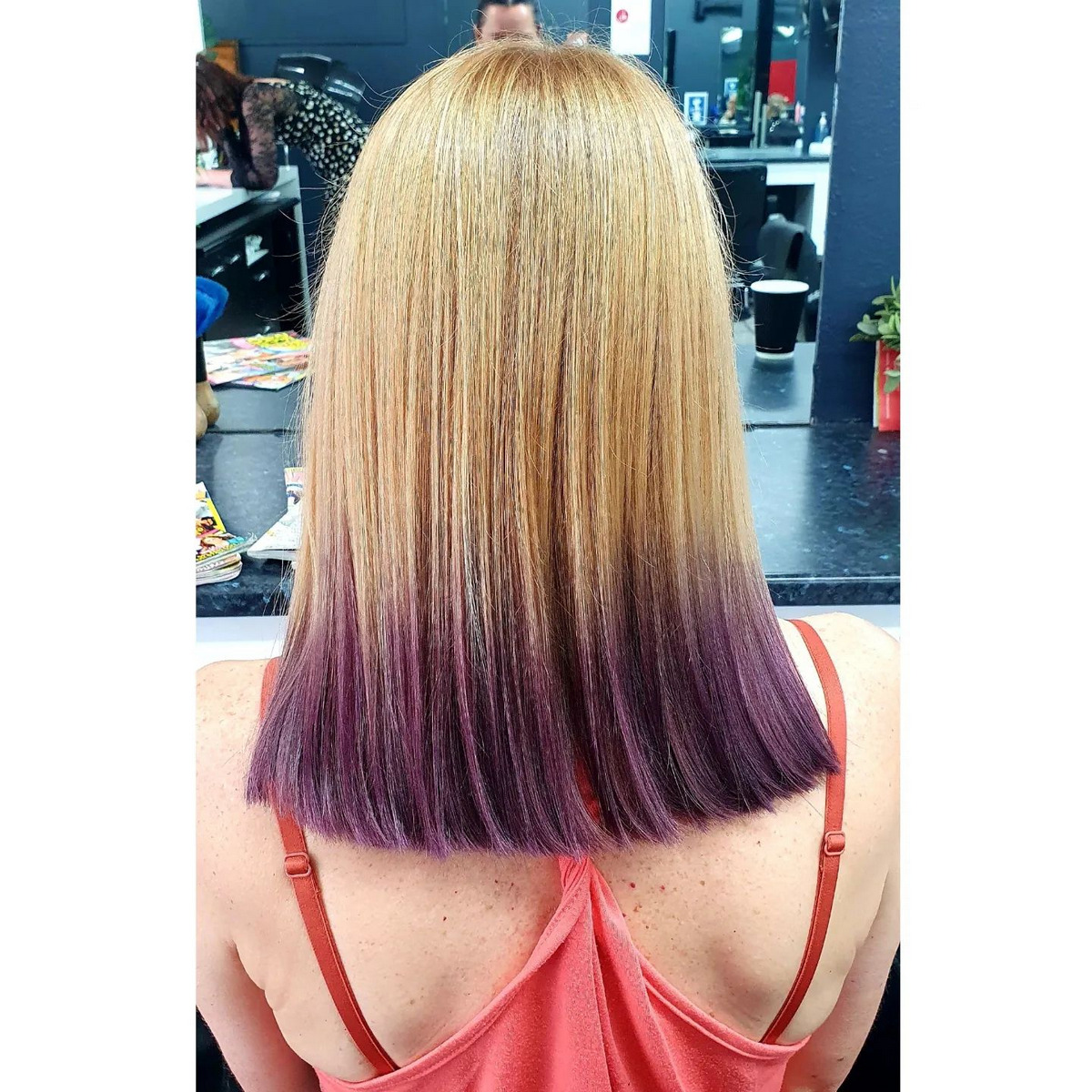 Blonde Hair with Purple Tips
