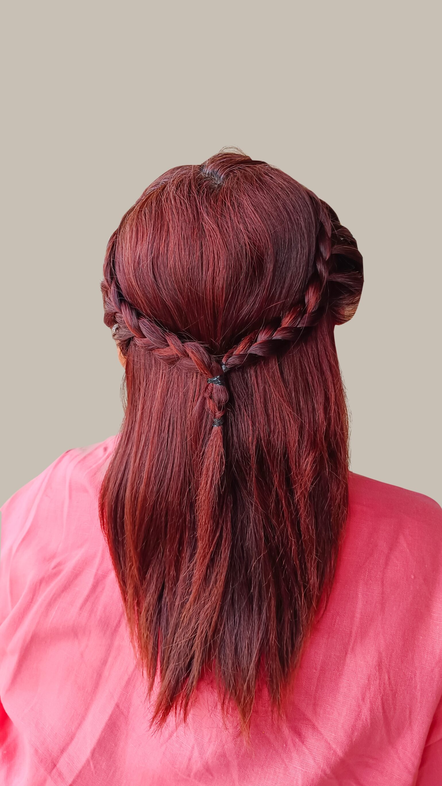 Burgundy Brown Plait Hair