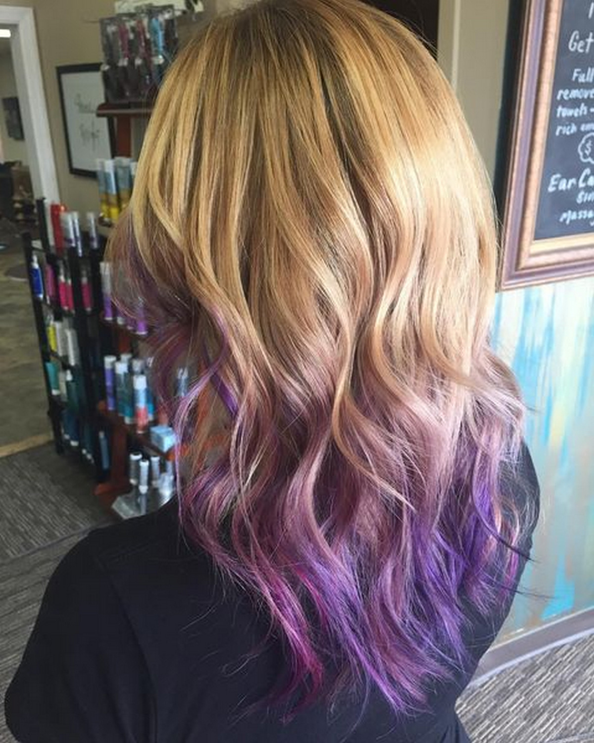 Layered Cut with Purple Ombre-ed Ends