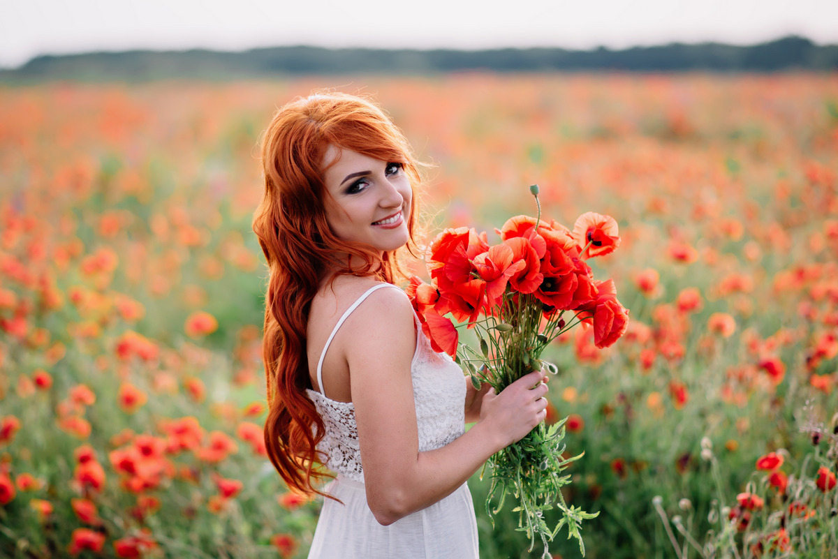 Long Wavy Hair, Red, And Brown 