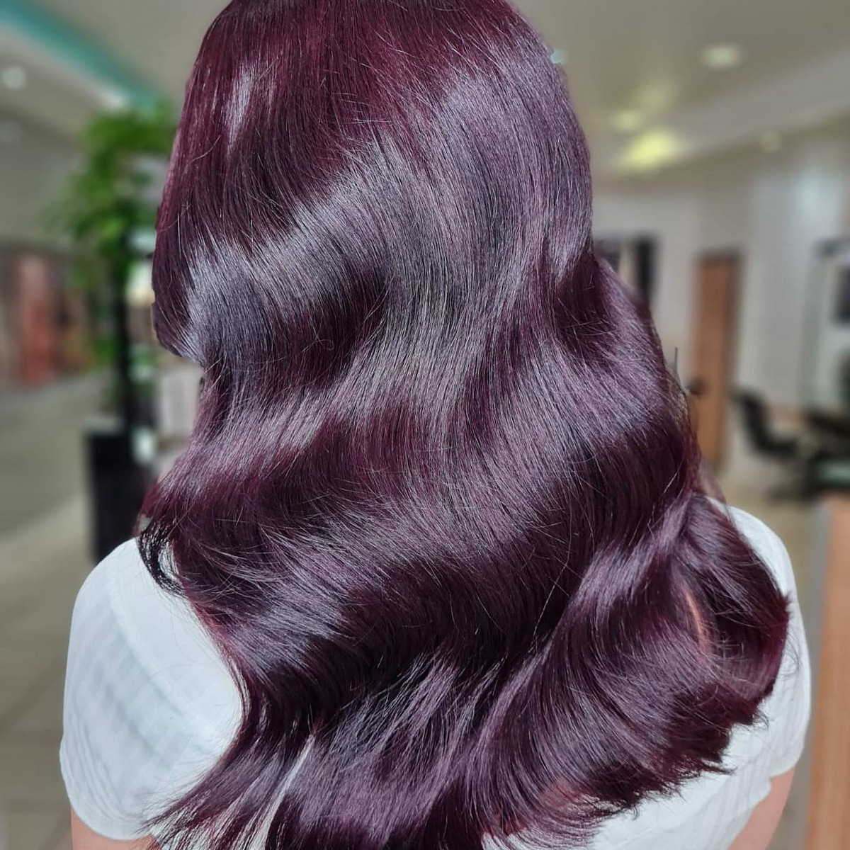 Purple Mahogany Shinny Wave Hair