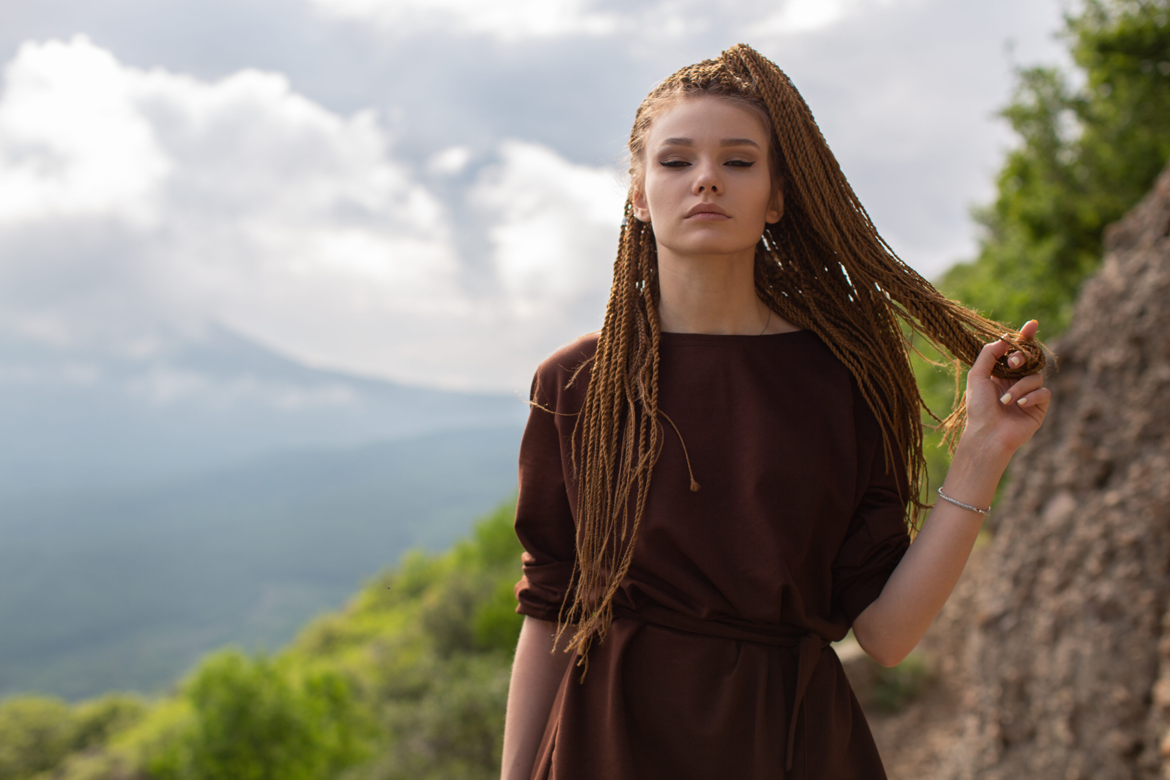 Cornrow Cinnamon Brown Hair