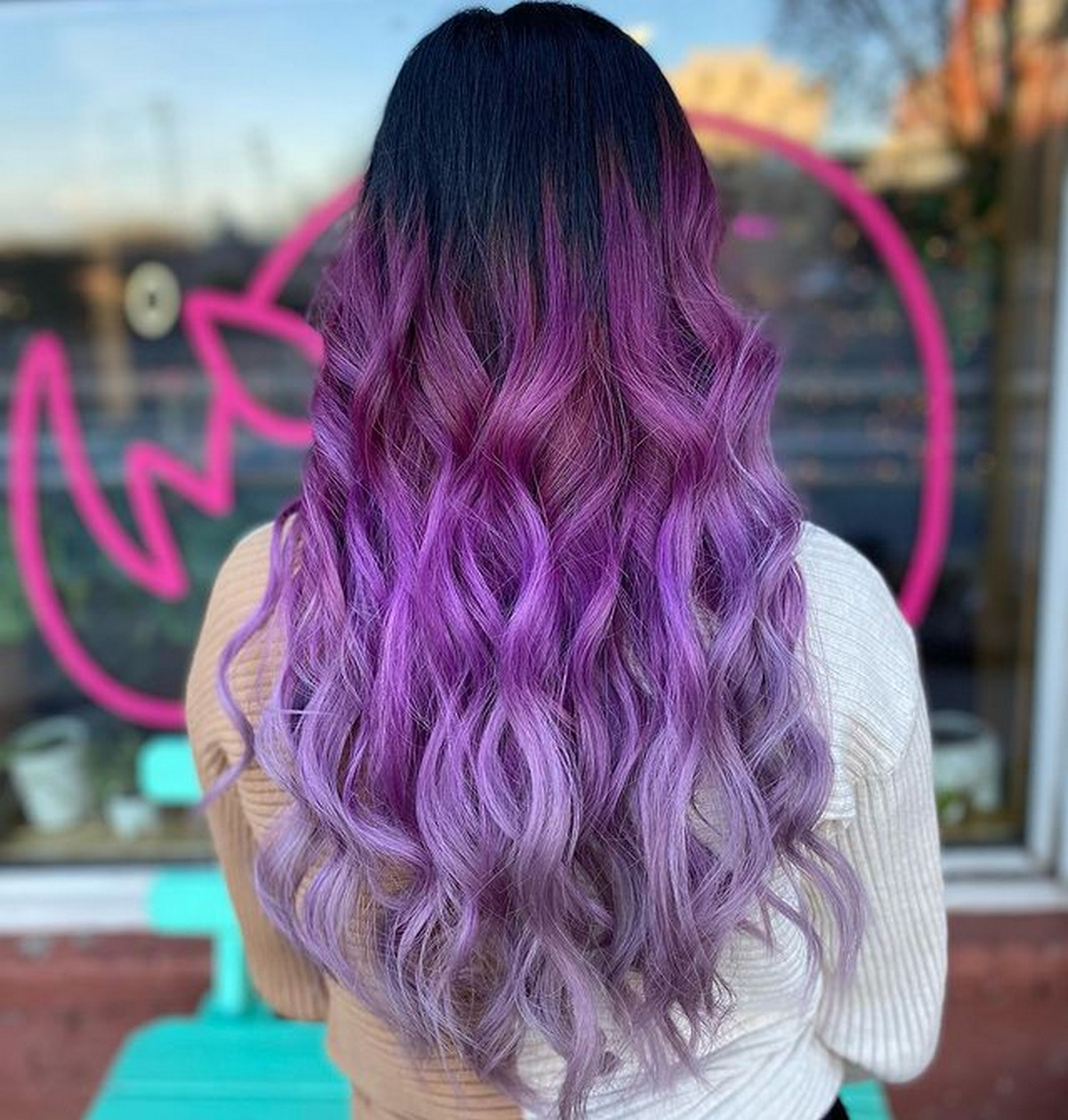 Dark to Light Purple Curls