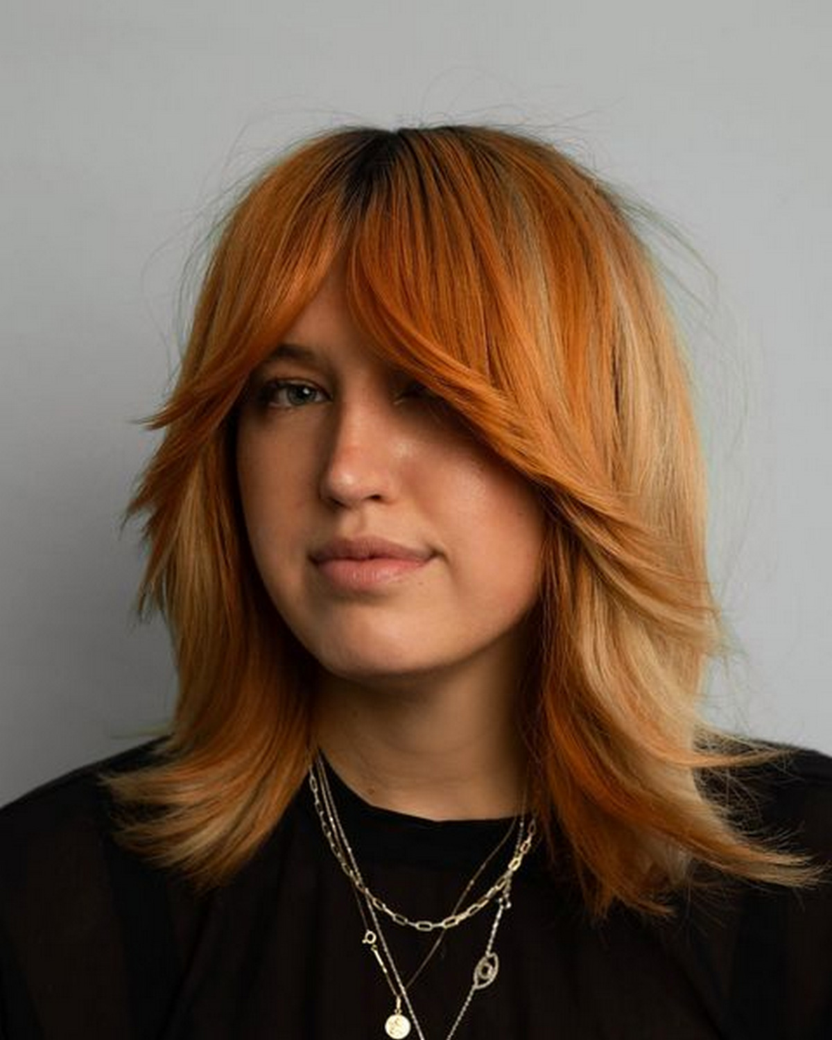 Mix Reds with Light Ginger Bangs