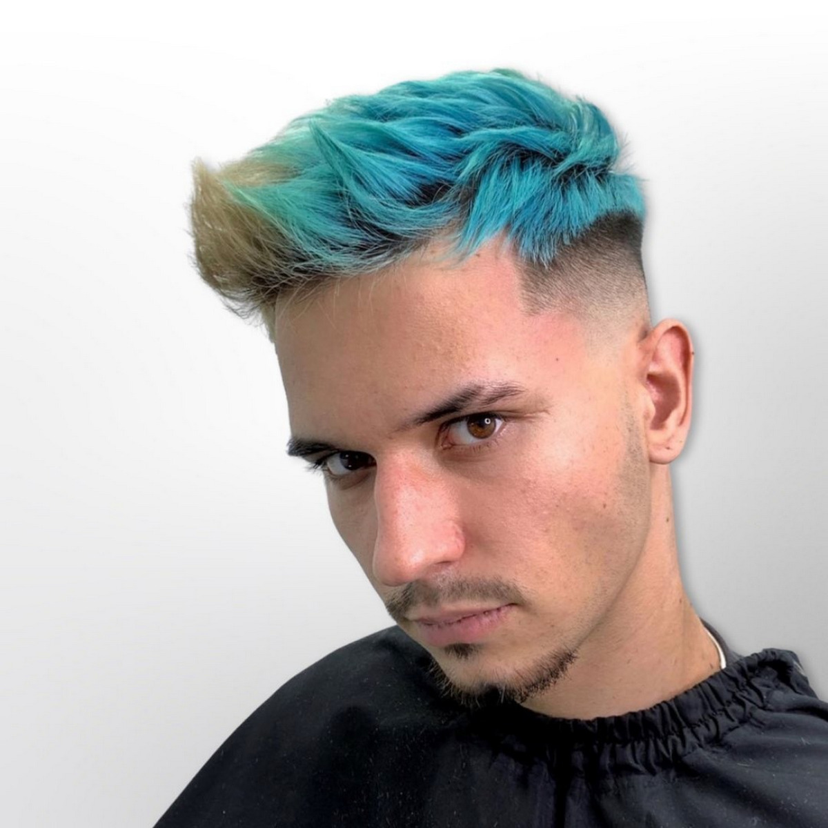 Taper Fade Blue Hair