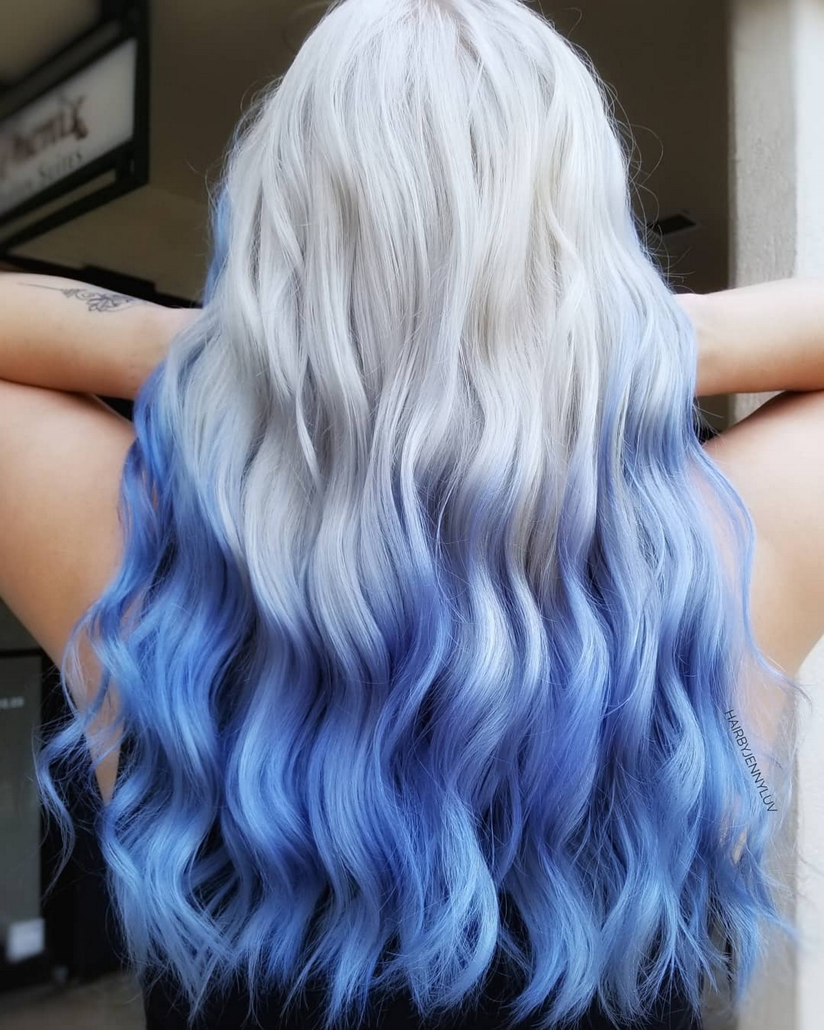 Blonde Blue Balayage