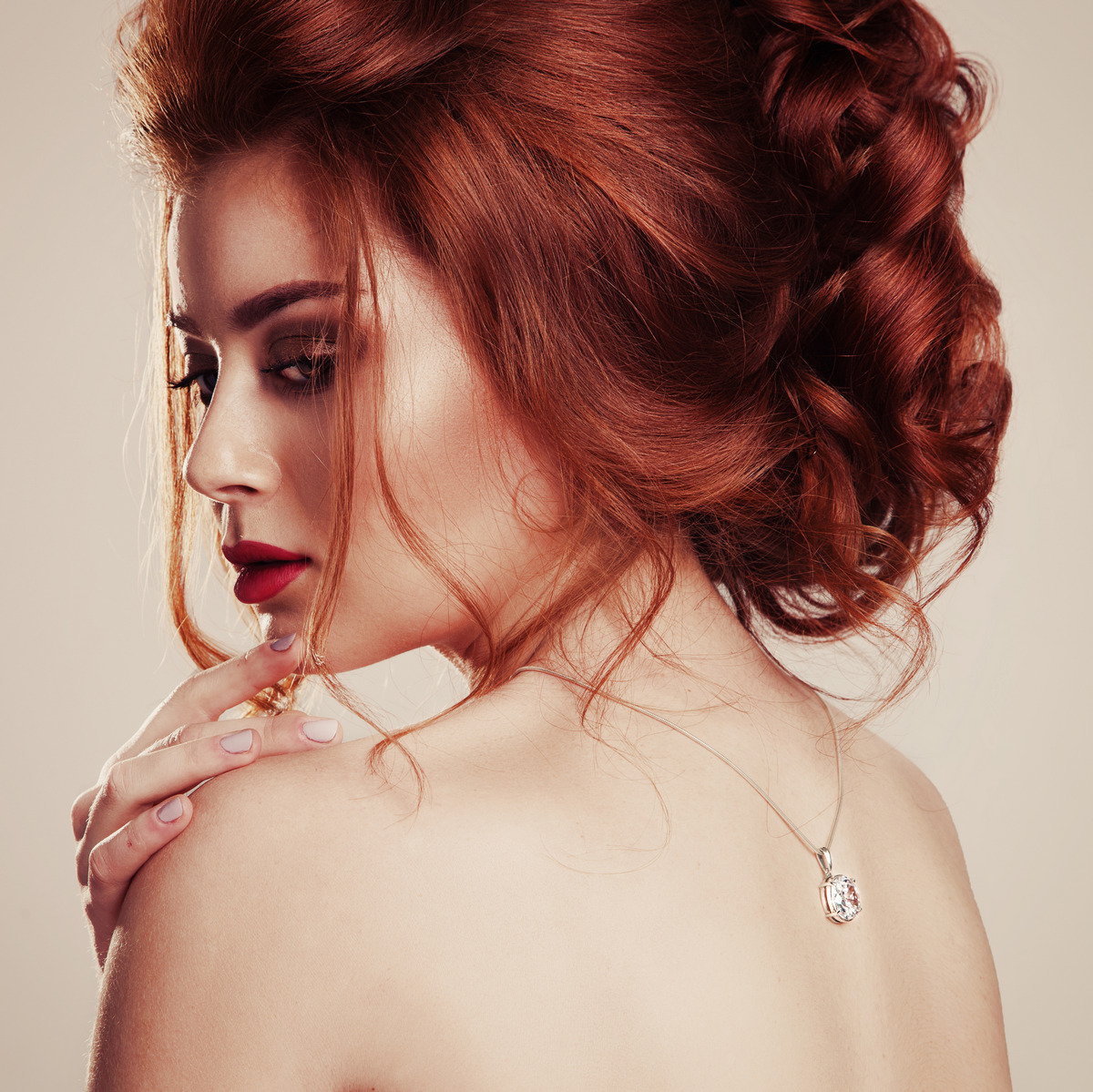 Chignon Golden Auburn Brown Hair