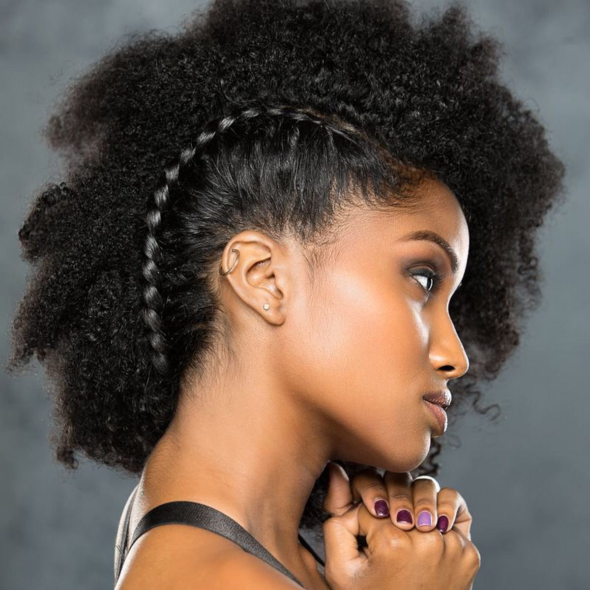 Short Curly Hairstyles for Black Women: French Braids