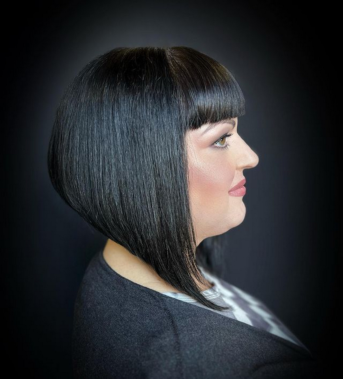 Straight A-Line Bob With Blunt Bangs