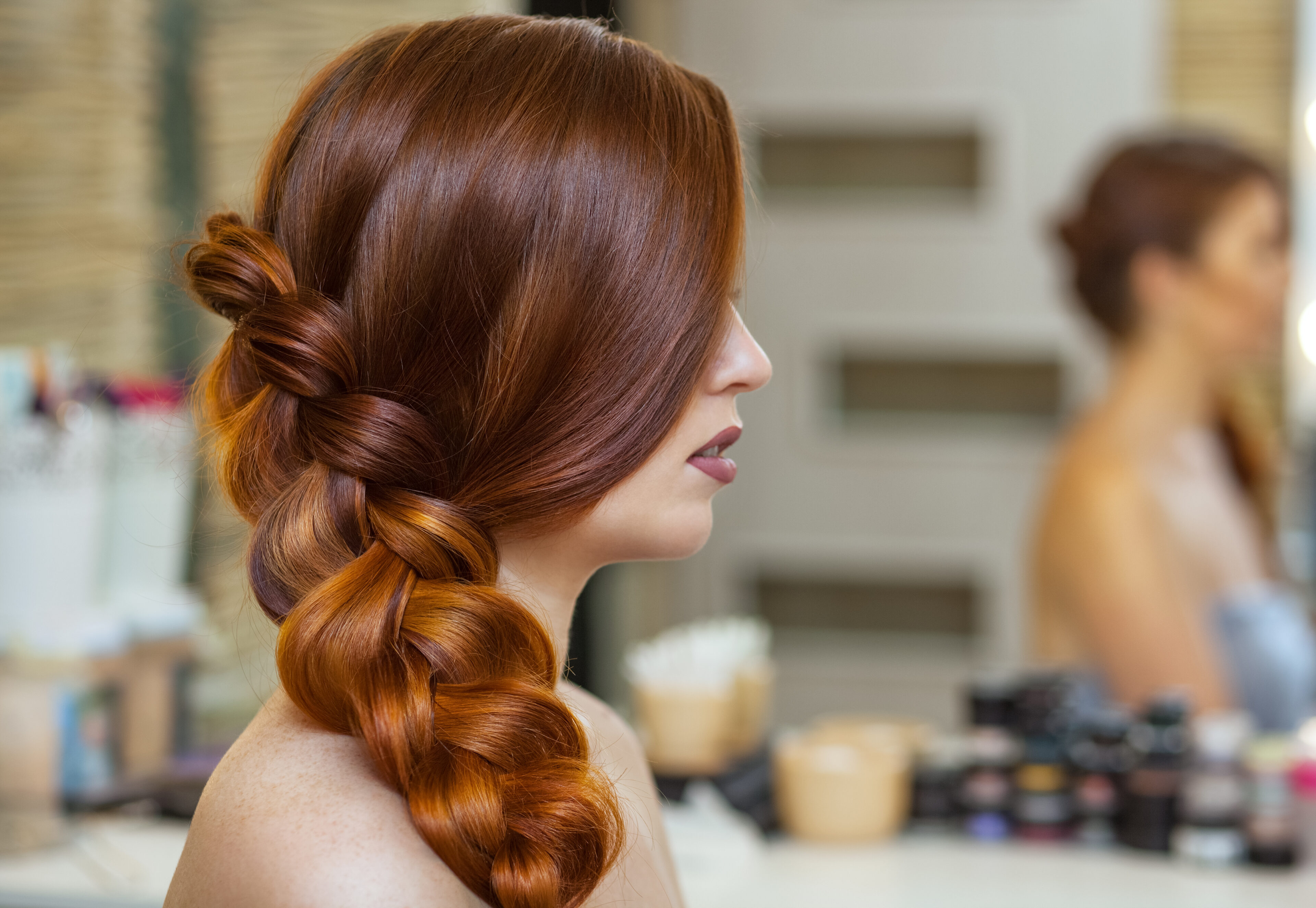 French Braids Cinnamon Brown Hair