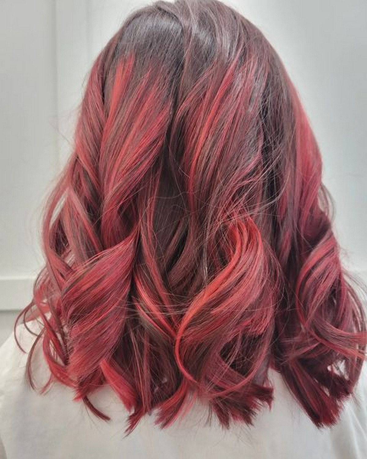 Medium Balayage Red Mahogany Hair