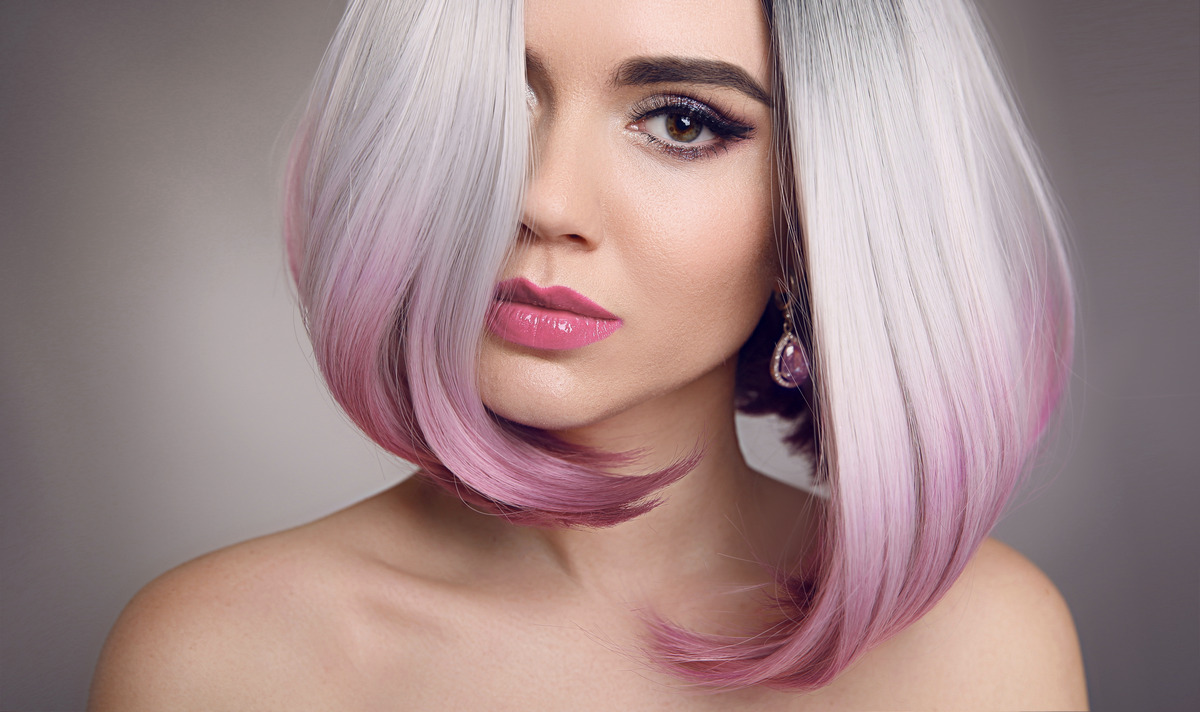 Ombre Silver And Pink Hair