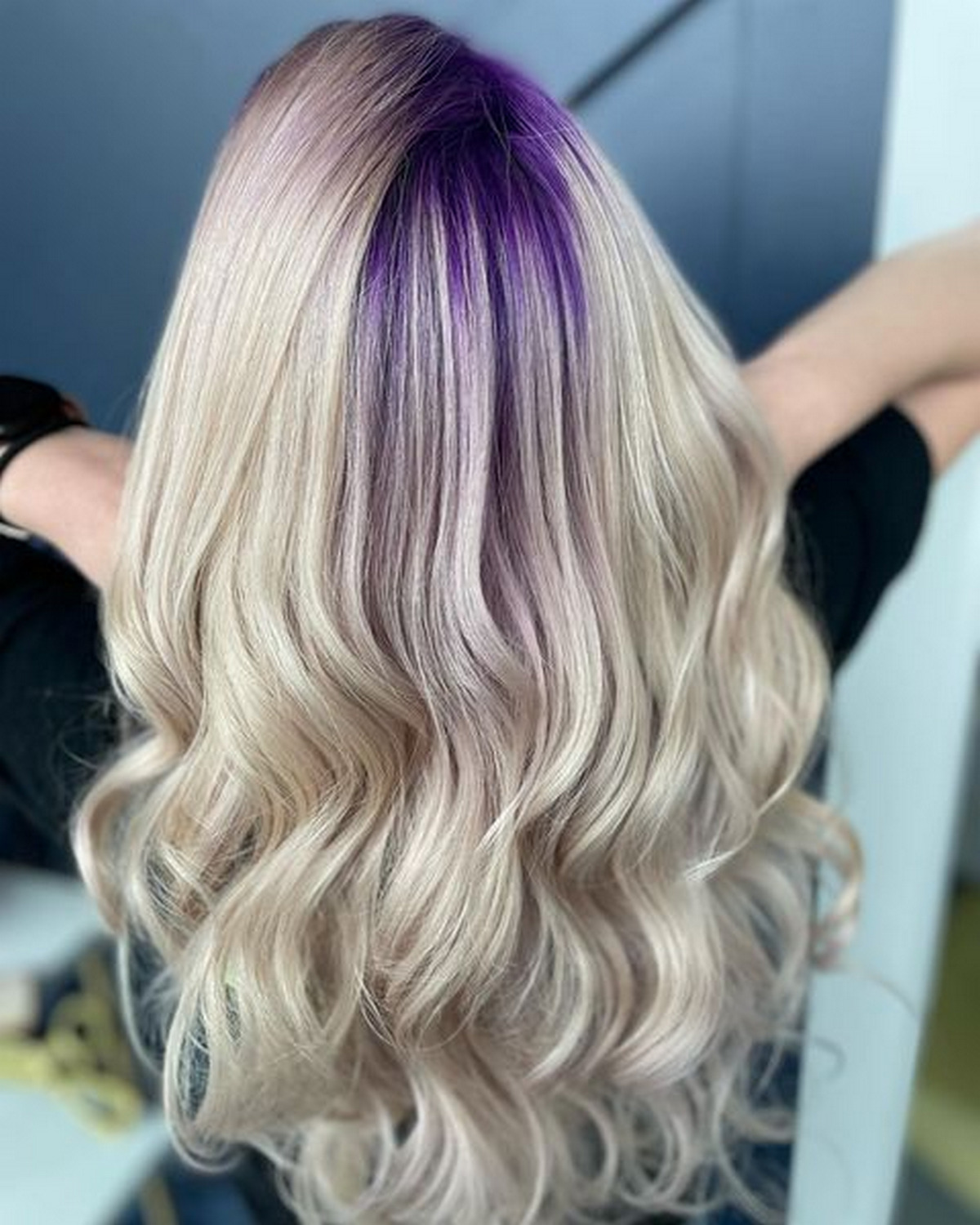 Purple Roots with Blonde Hair