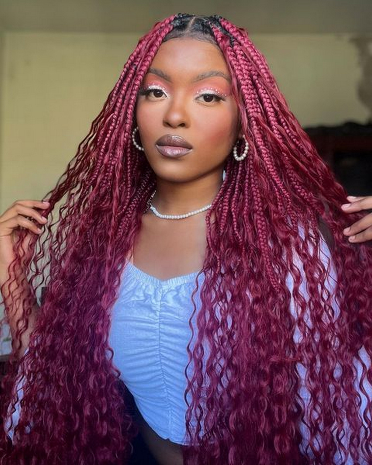 Long Braid Mahogany Hair