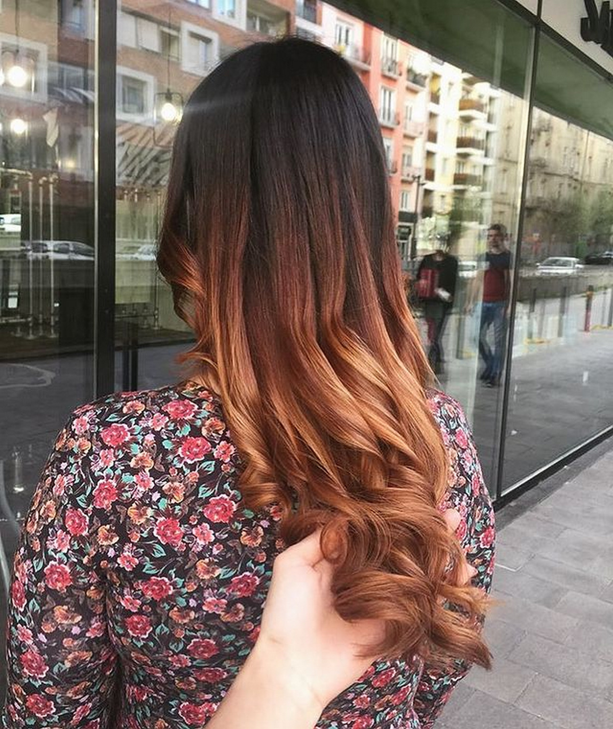 Fiery Ombre on dark hair