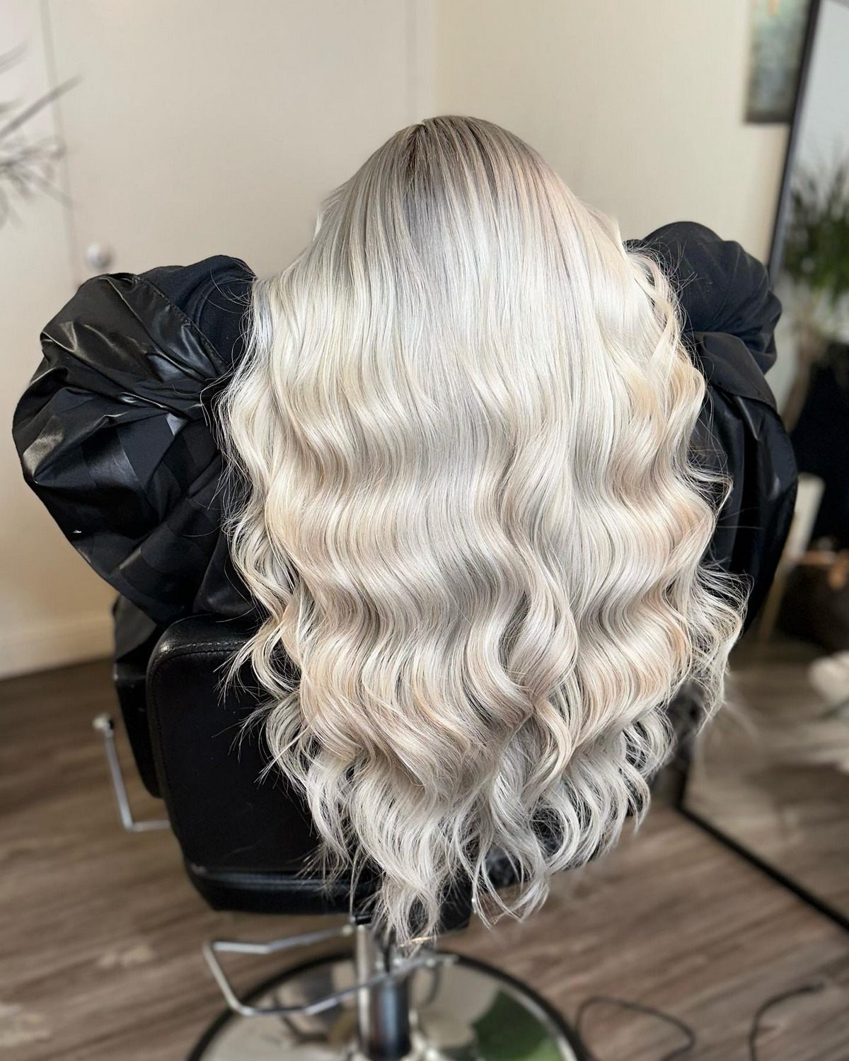 Long Layered Platinum Blonde Cut