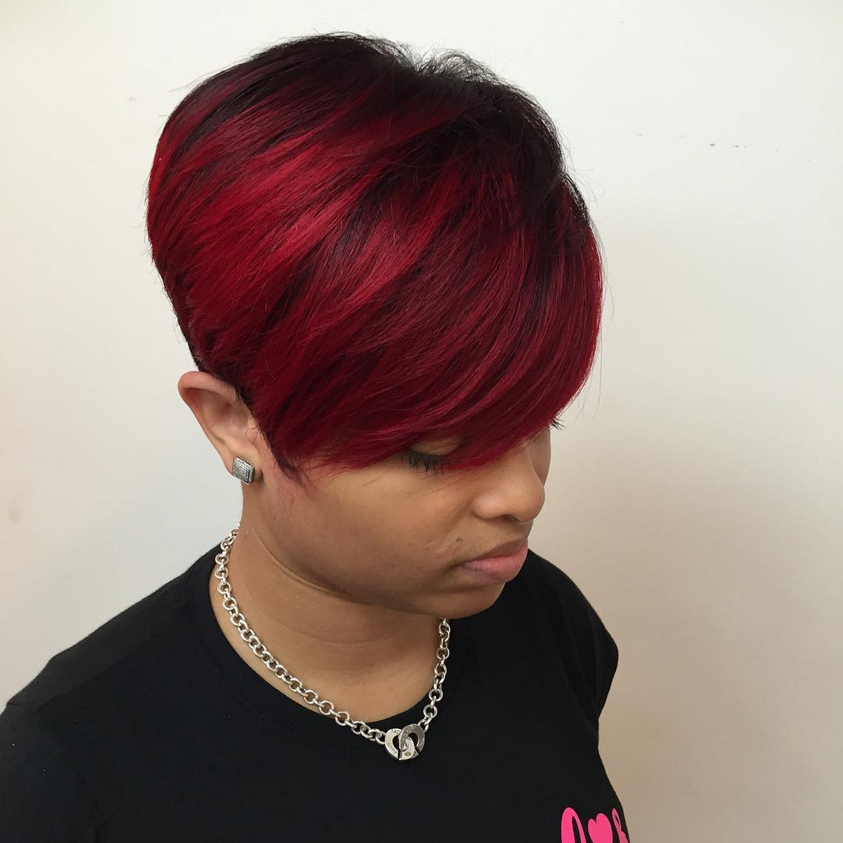 Tapered Scarlet Pixie With Layered Top