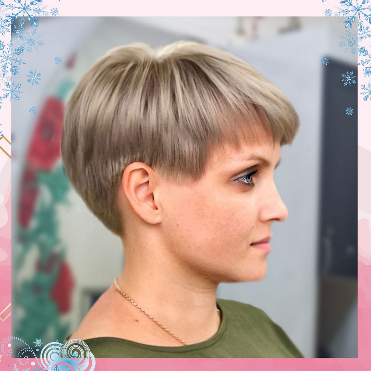 Round Pixie With Full Bangs