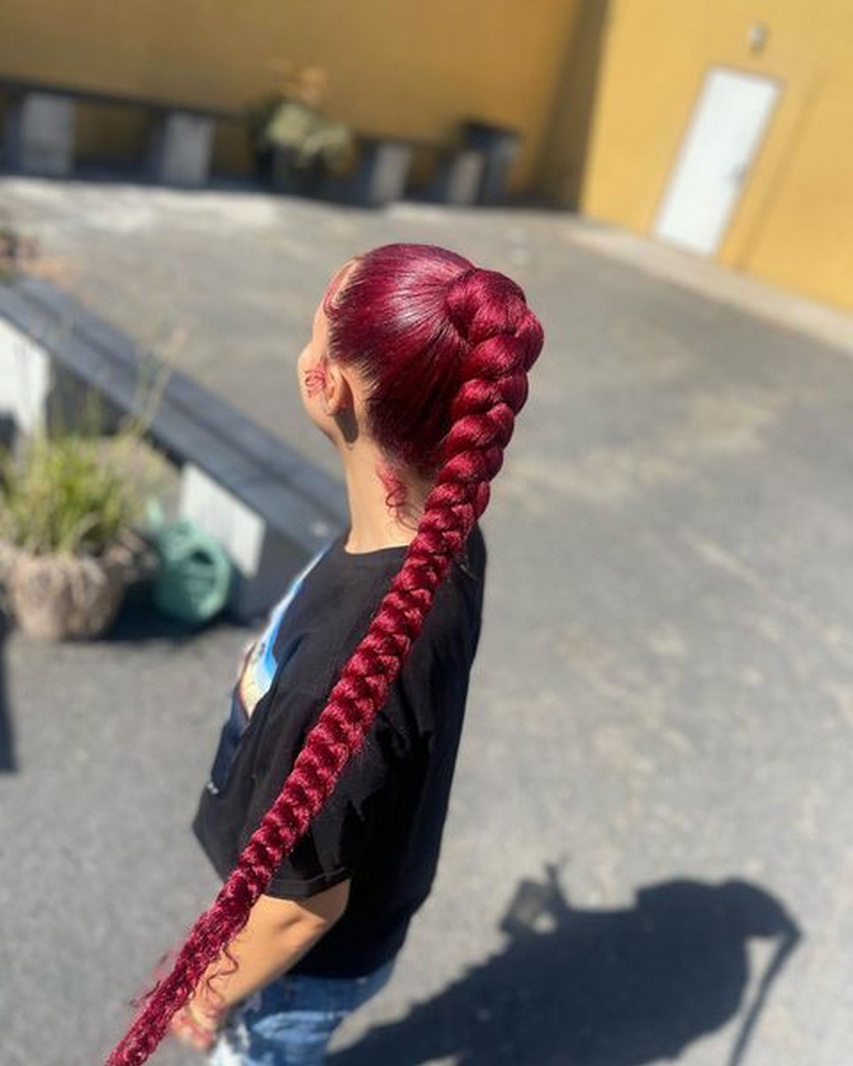 Mahogany Long Braid Ponytail Hair